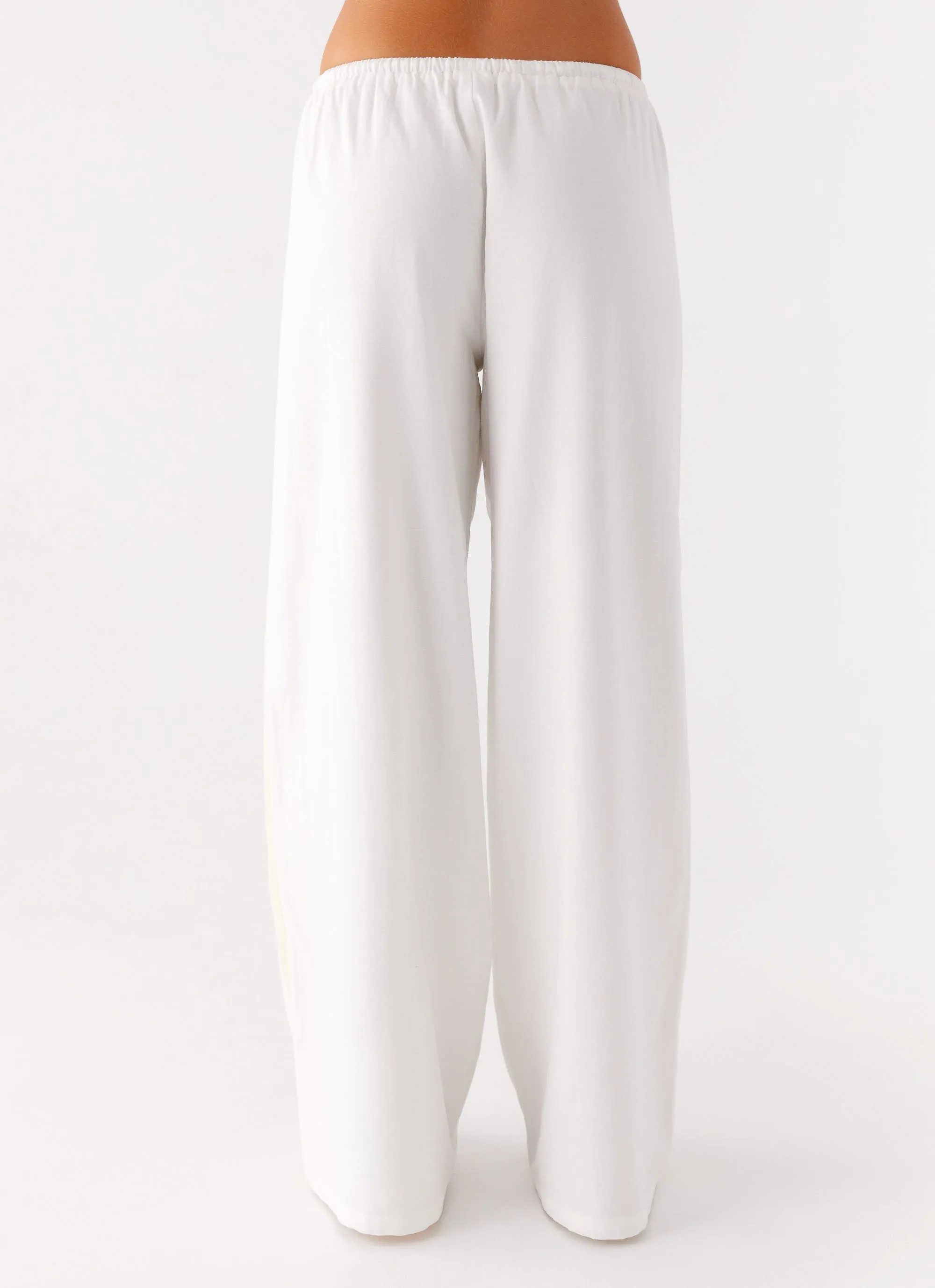 Ultra Soft Functional Waist Oska Drawstring Pants - White