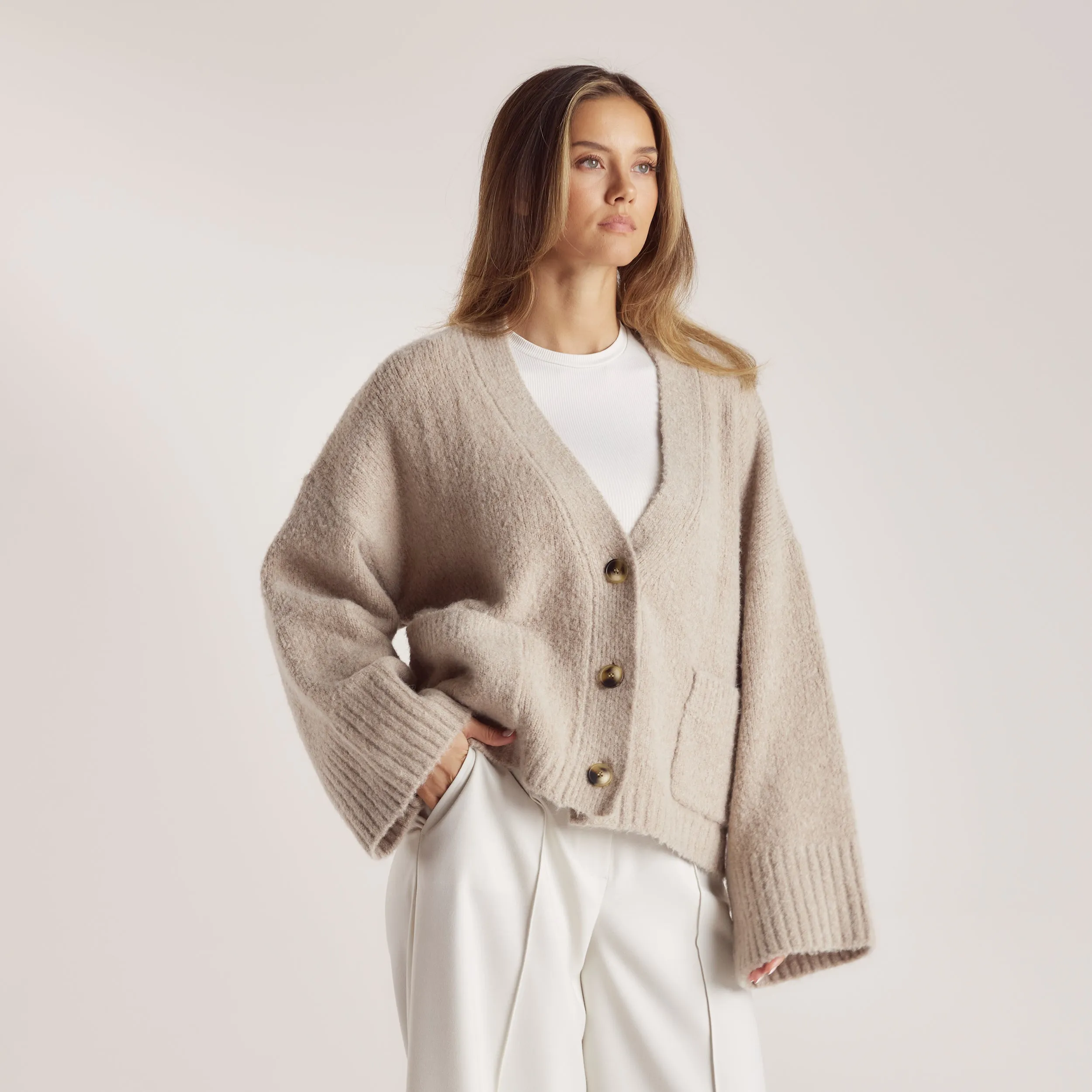 Oversized Cardigan - Bread