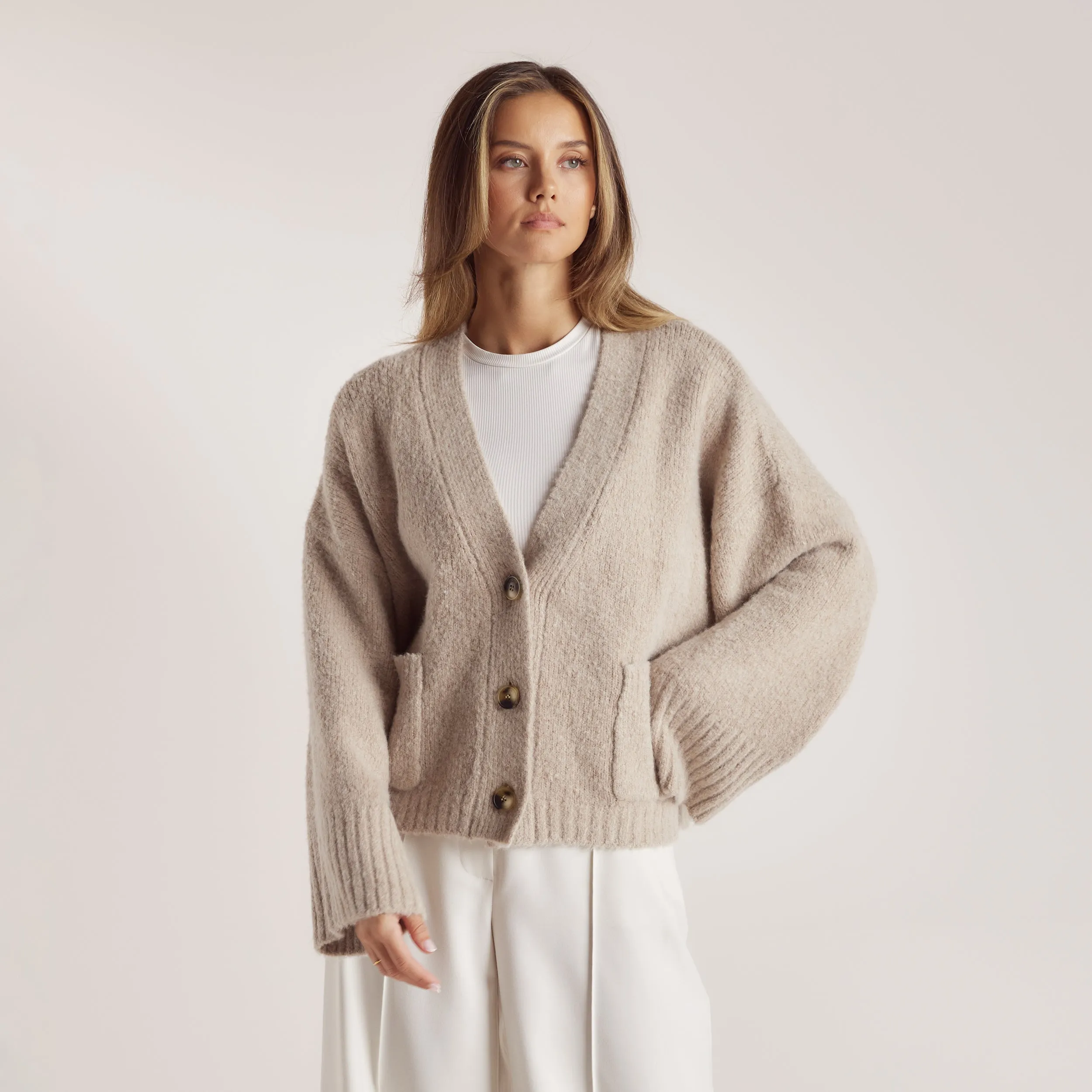 Oversized Cardigan - Bread