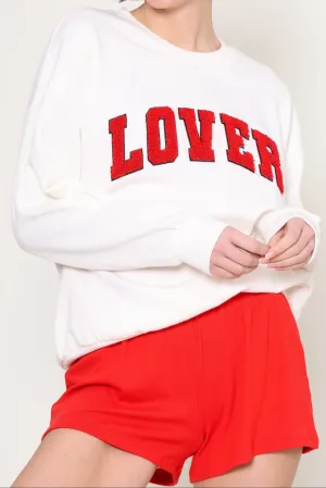Stretchable Knit Lightweight Oversized Lover Sweatshirt