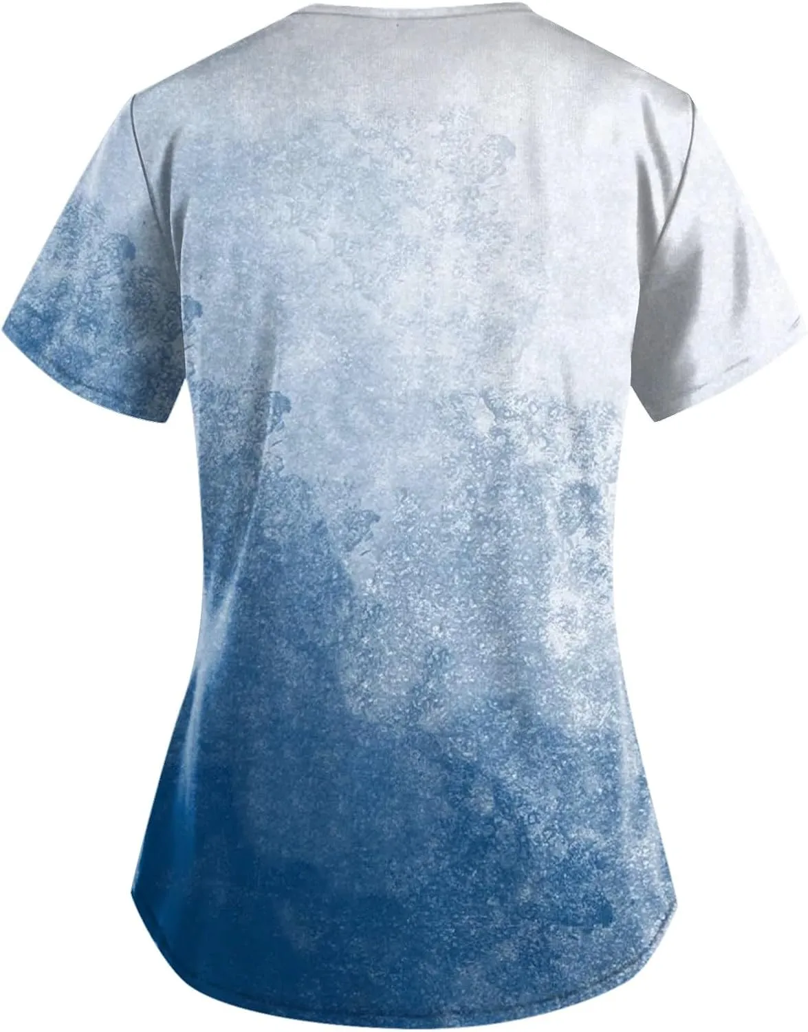 Oversized Scrubs for Women 2024 Medical Uniforms V Neck Short Sleeve Fun Printed Comfy Nurse Tunic Tops with Pockets
