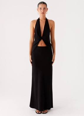 Michaella Chiffon Maxi Skirt - Black light colors Hidden pockets