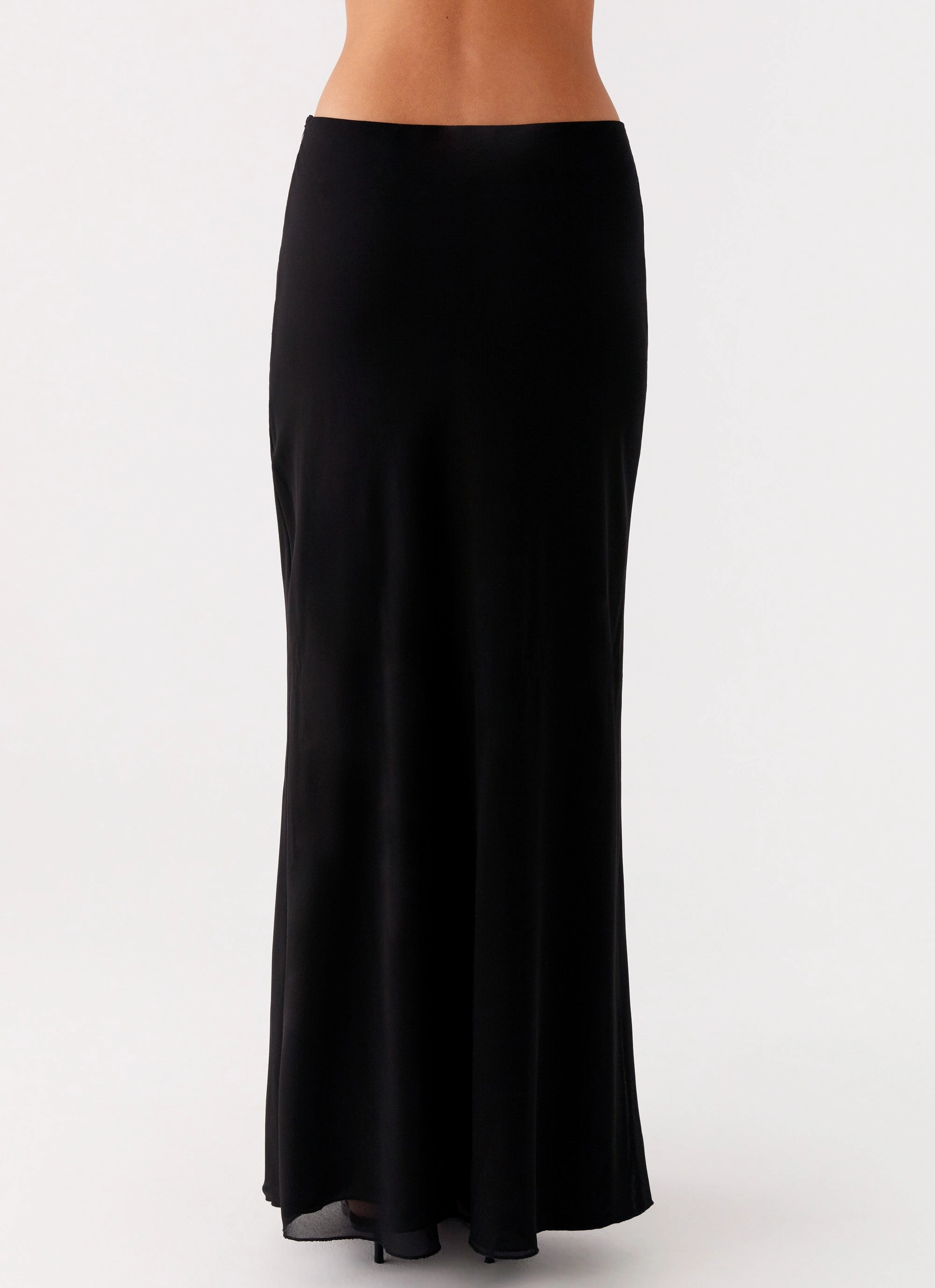 Fresh Fit Sophisticated Mood Michaella Chiffon Maxi Skirt - Black