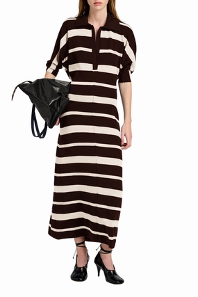 Elegant Waistband Fit Solana Dress in Superfine Merino Silk