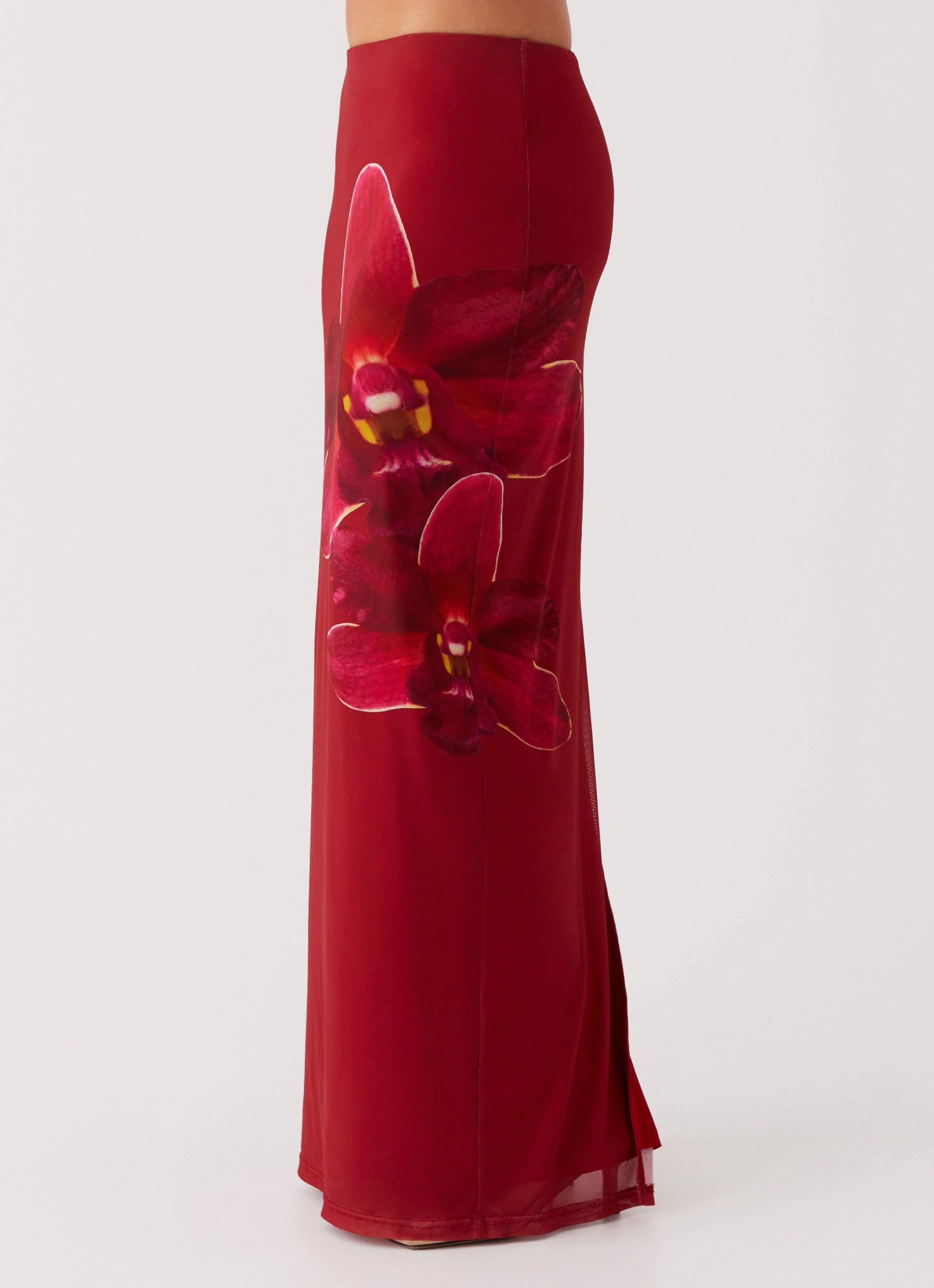 Street Attire Waiting For Dawn Mesh Maxi Skirt - Rosa