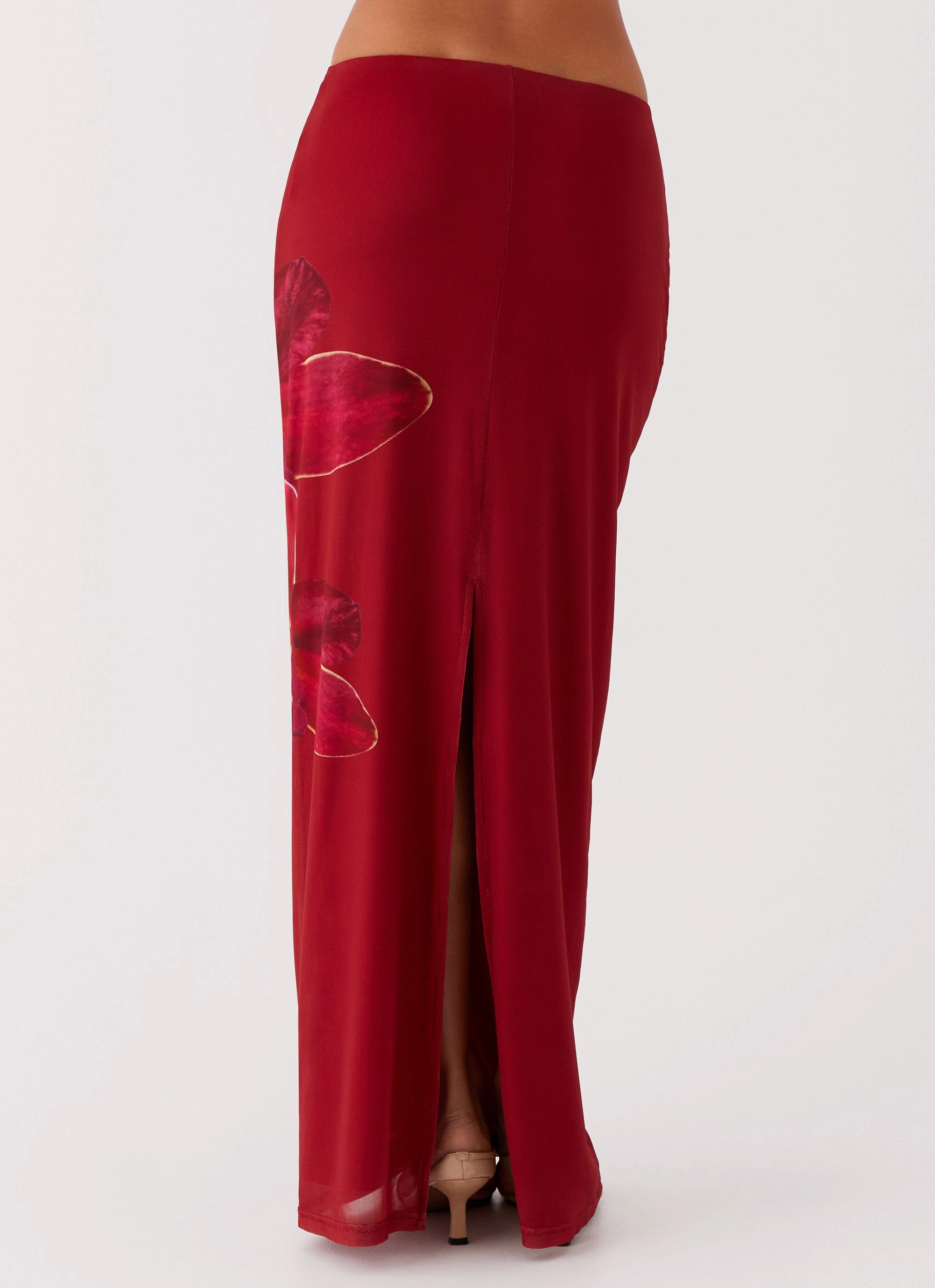 Waiting For Dawn Mesh Maxi Skirt - Rosa Autumn Stroll