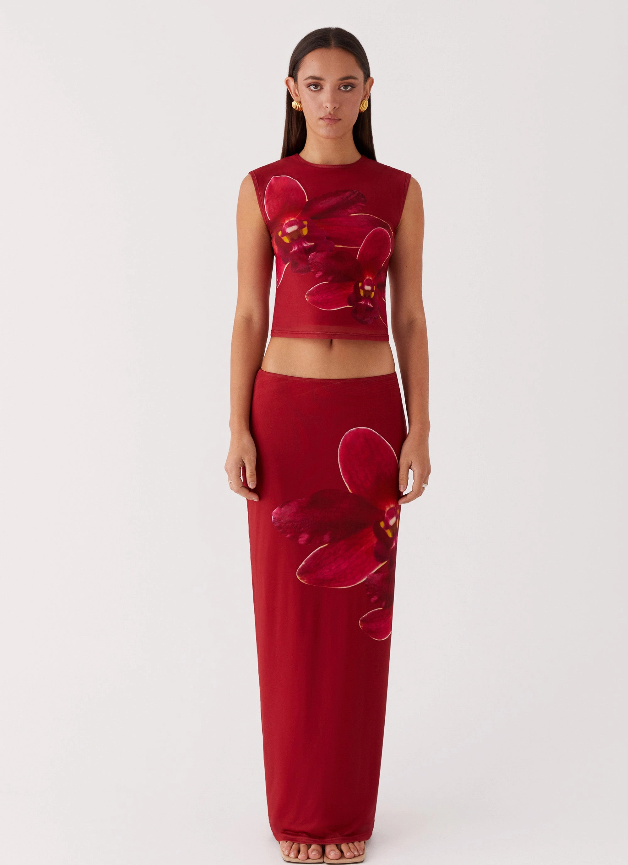 Light Touch Waiting For Dawn Mesh Maxi Skirt - Rosa