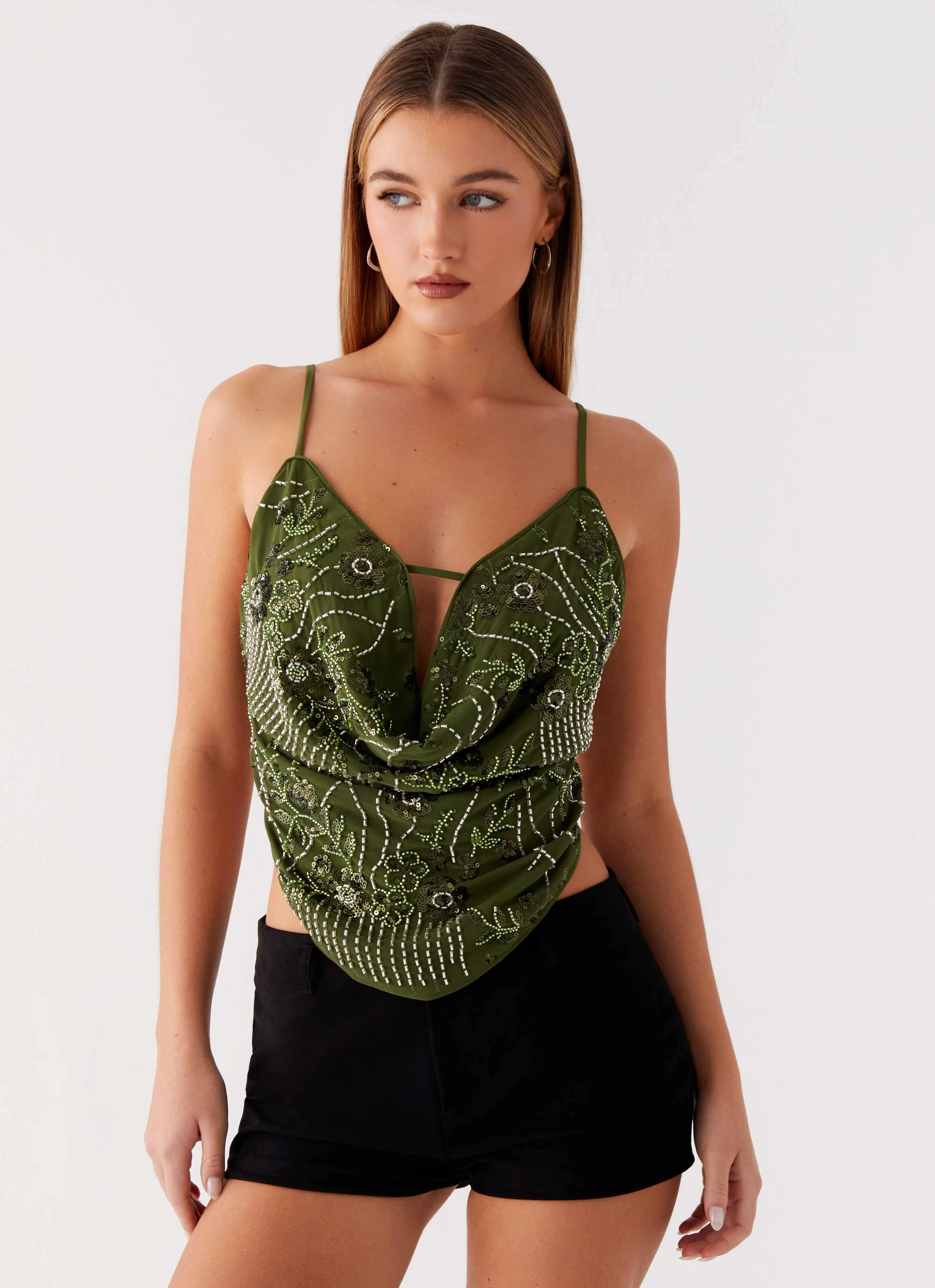 Sedonia Top - Khaki WideNeckline OdorResistantTreatment