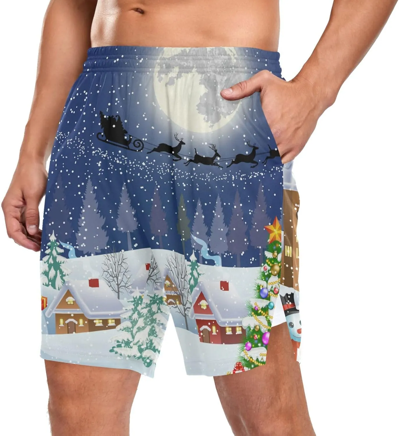 Oyihfvs Men's Sports Shorts, Soft Lounge Pants Shorts with Pockets for Men (S-3XL)