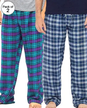 Pack of 2 - Men's Cotton Check Pajama - Cotton Yarn Dyed Flannel Men's Pajama MF-18
