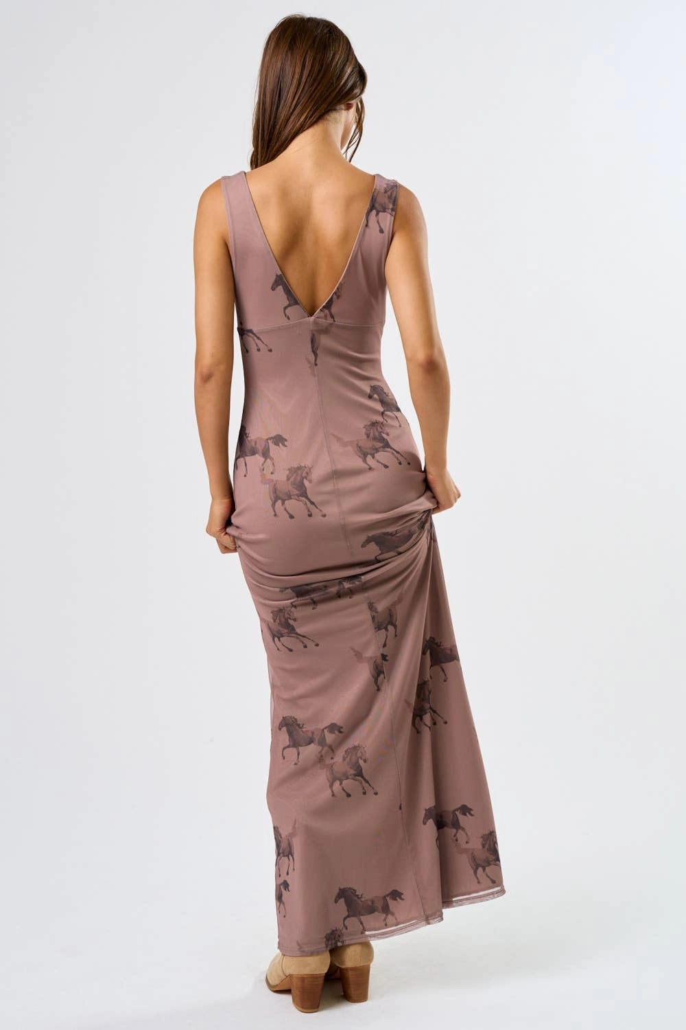 Calm Aesthetic Light Finish Wild Mustang Maxi Dress