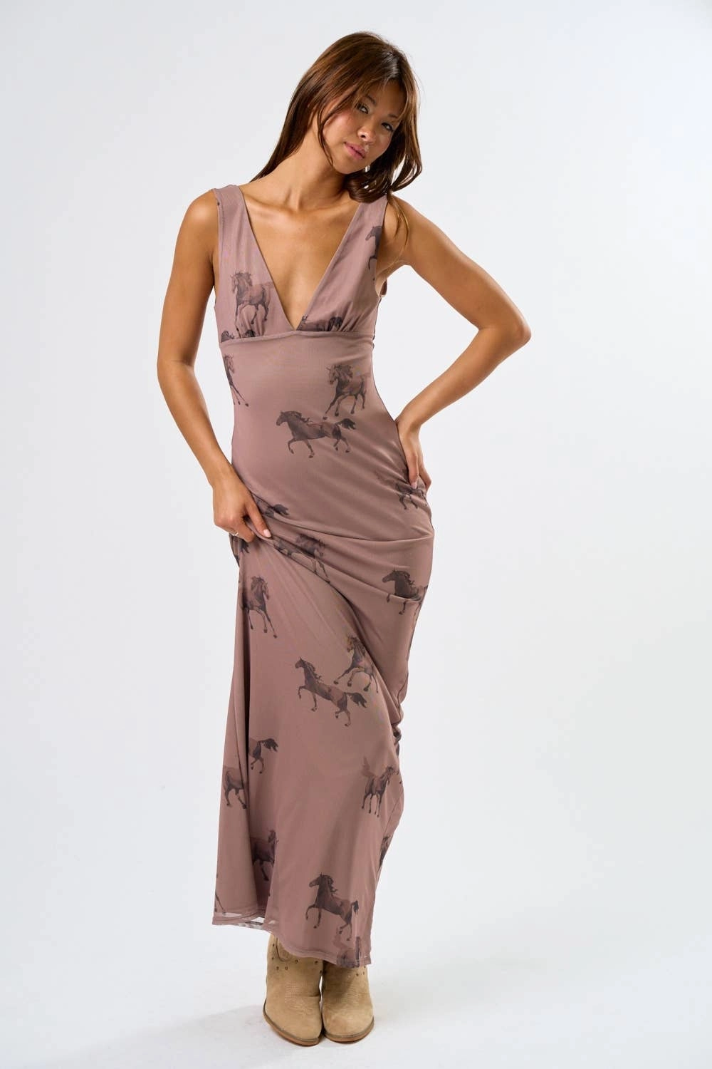 Wild Mustang Maxi Dress Easy Pretty