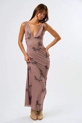Wild Mustang Maxi Dress Easy Pretty