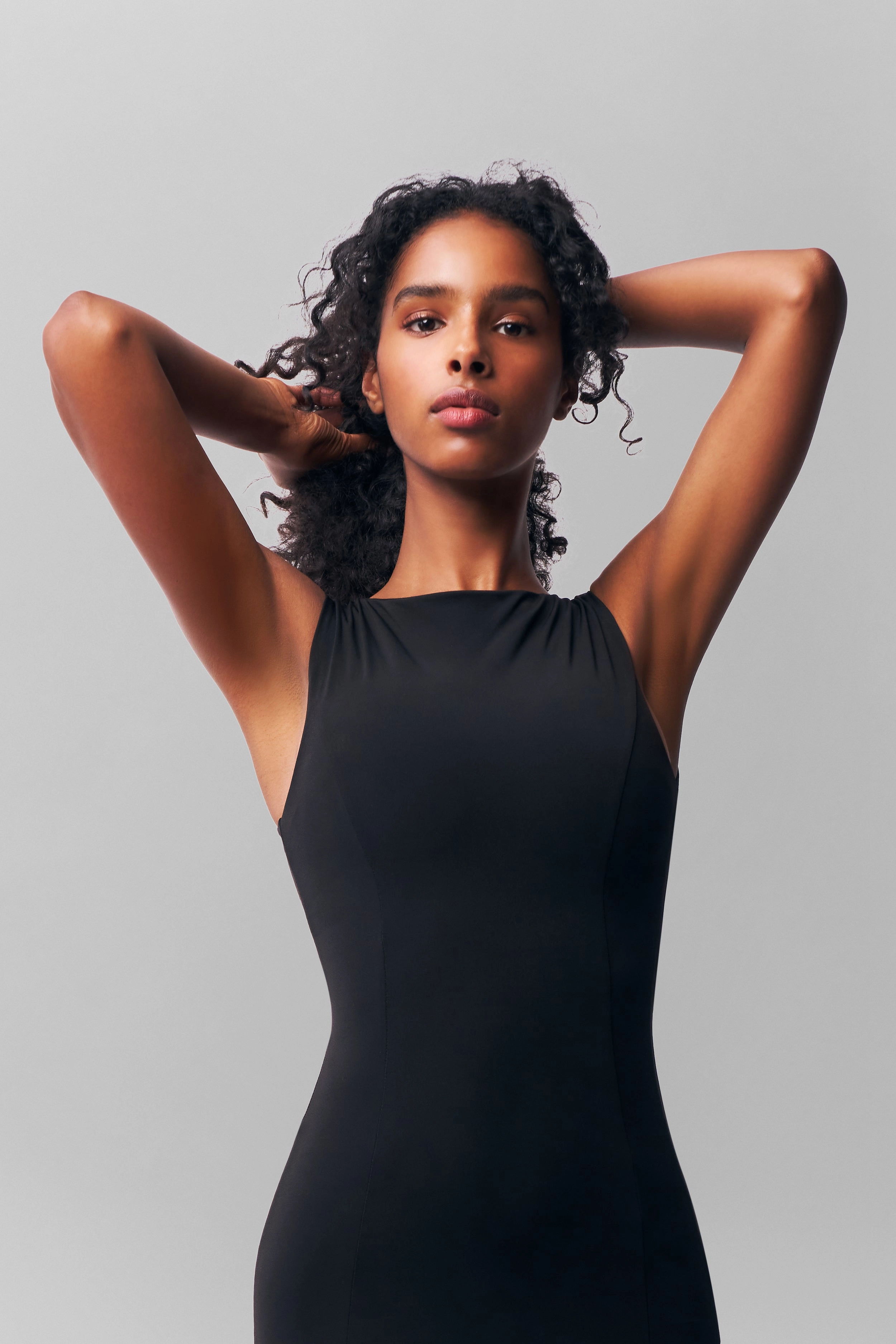 Daye Midi Dress Balanced Texture Tulle-Overlay