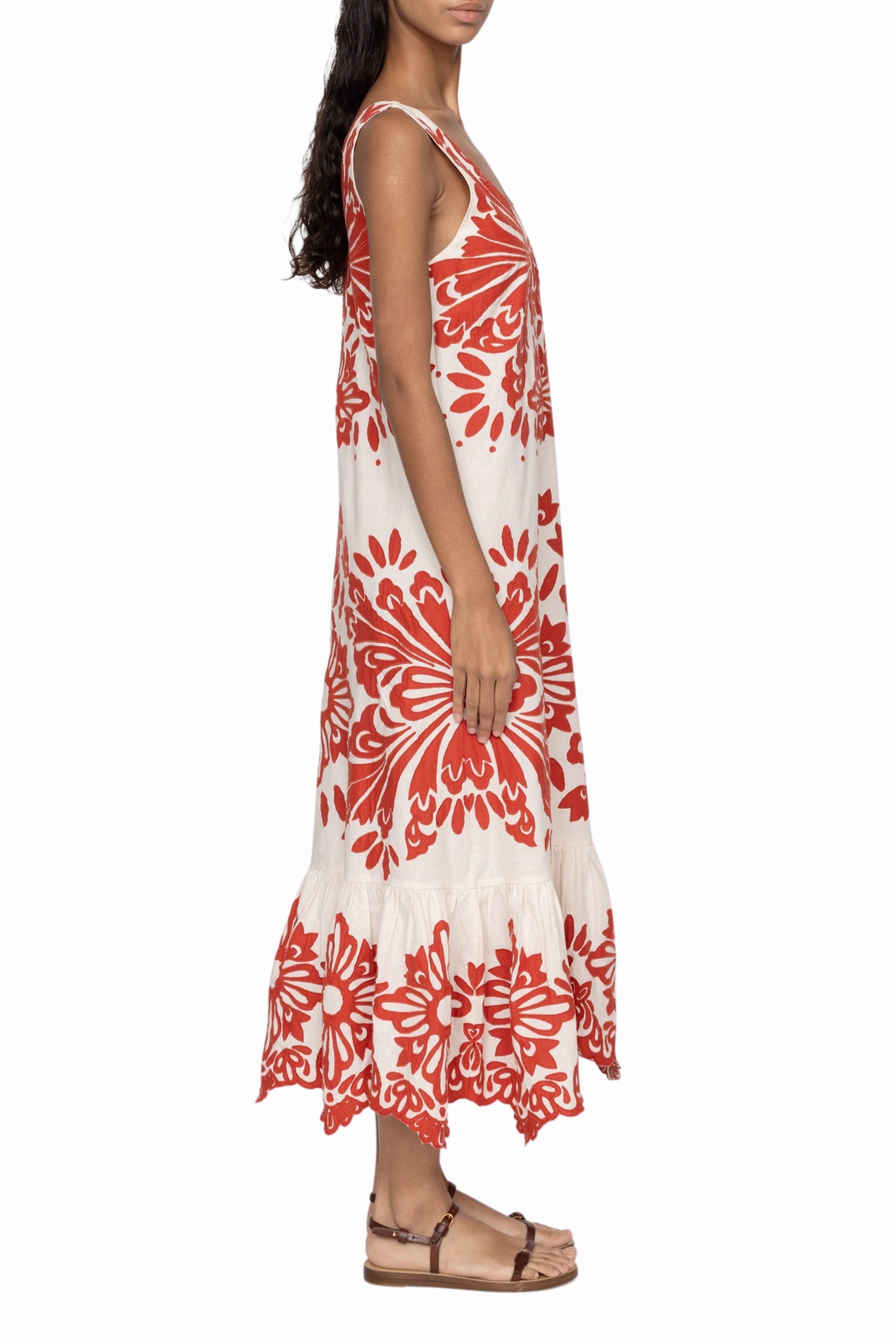 Liliana Applique Maxi Tank Dress Playful Twist Neutral-Shade