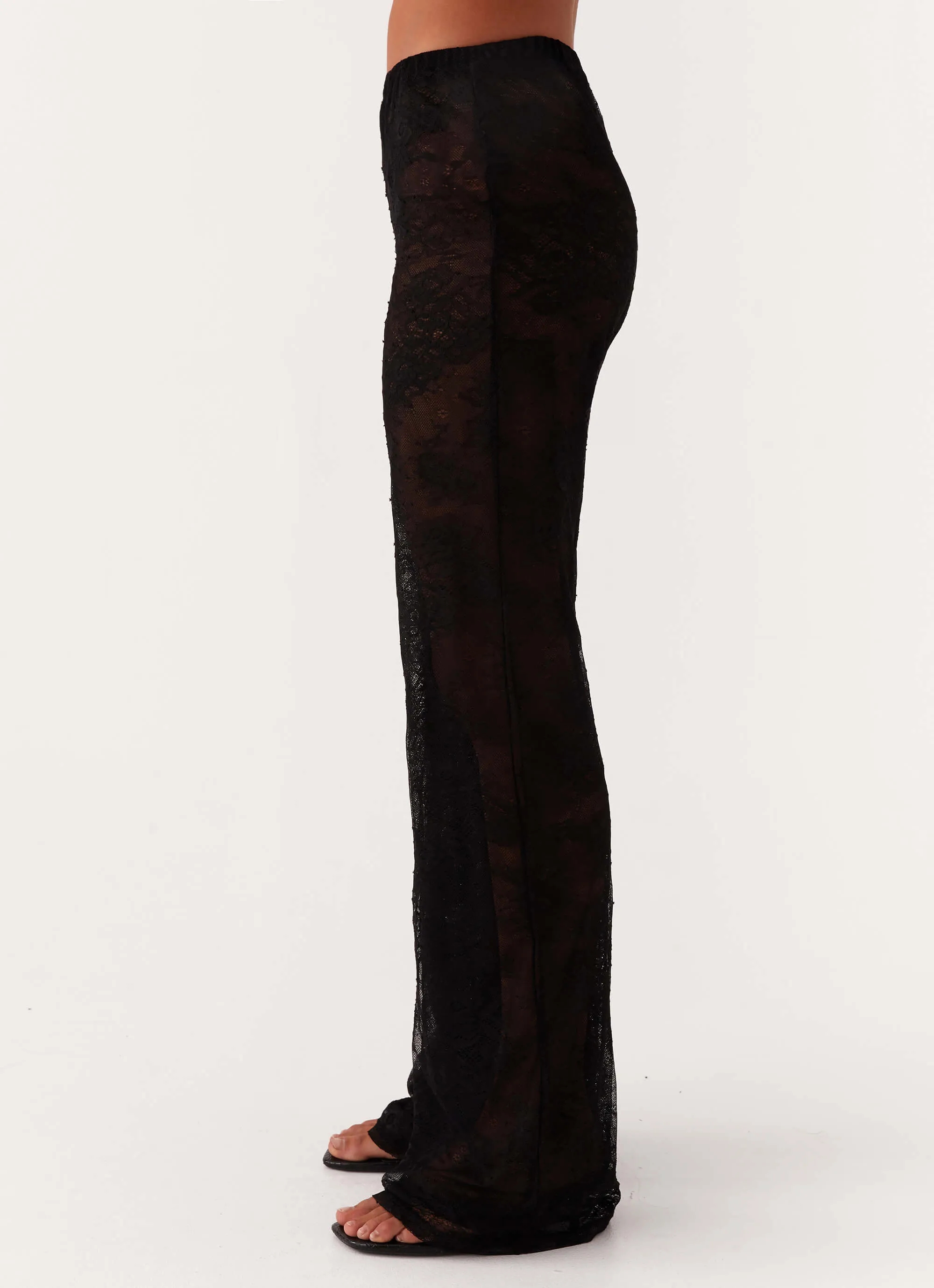 Paige Lace Pants - Black ElasticCuffs Thermal Lining