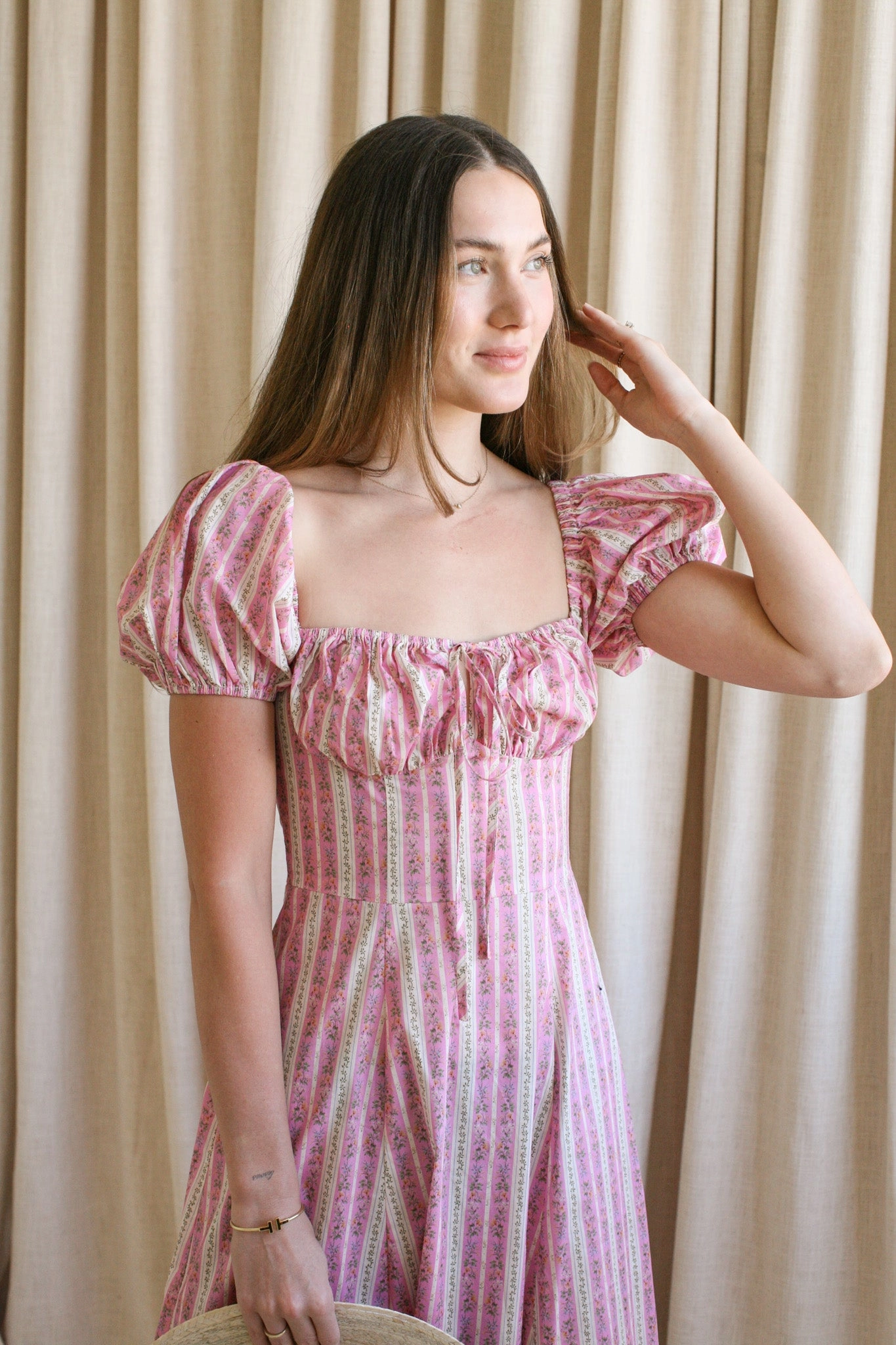 Paige Puff Sleeve Midi Dress french chic