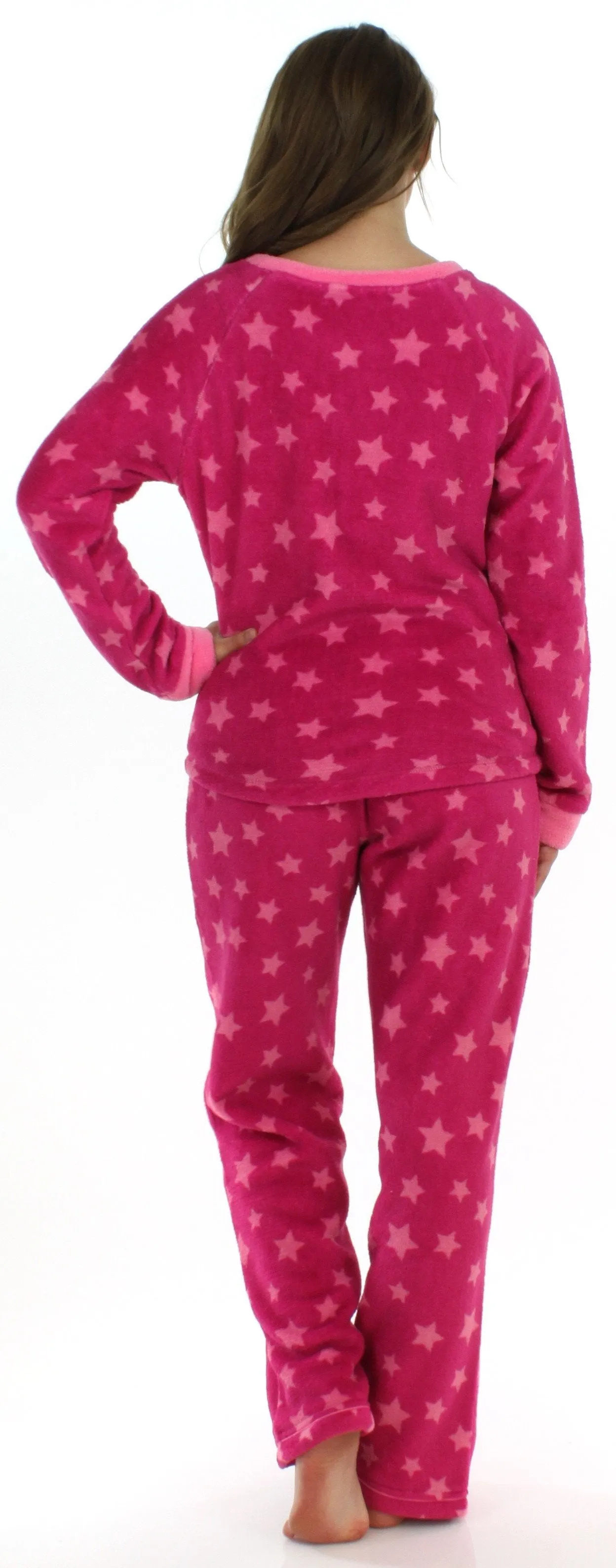 PajamaMania Women’s Fleece Long Sleeve Pajama Set