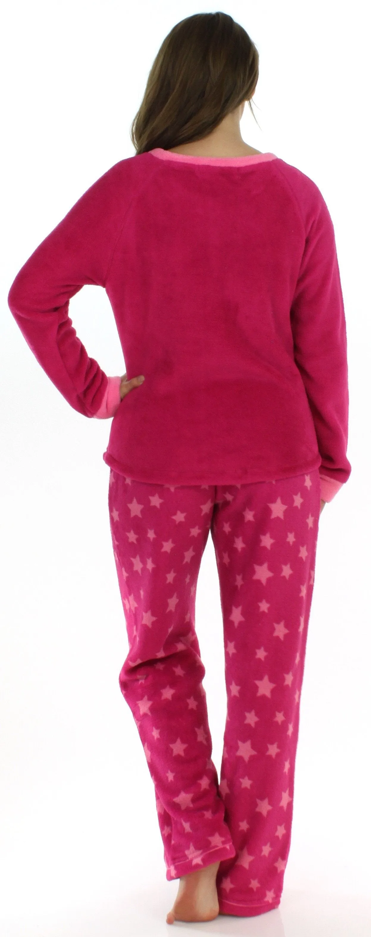 PajamaMania Women’s Fleece Long Sleeve Pajama Set