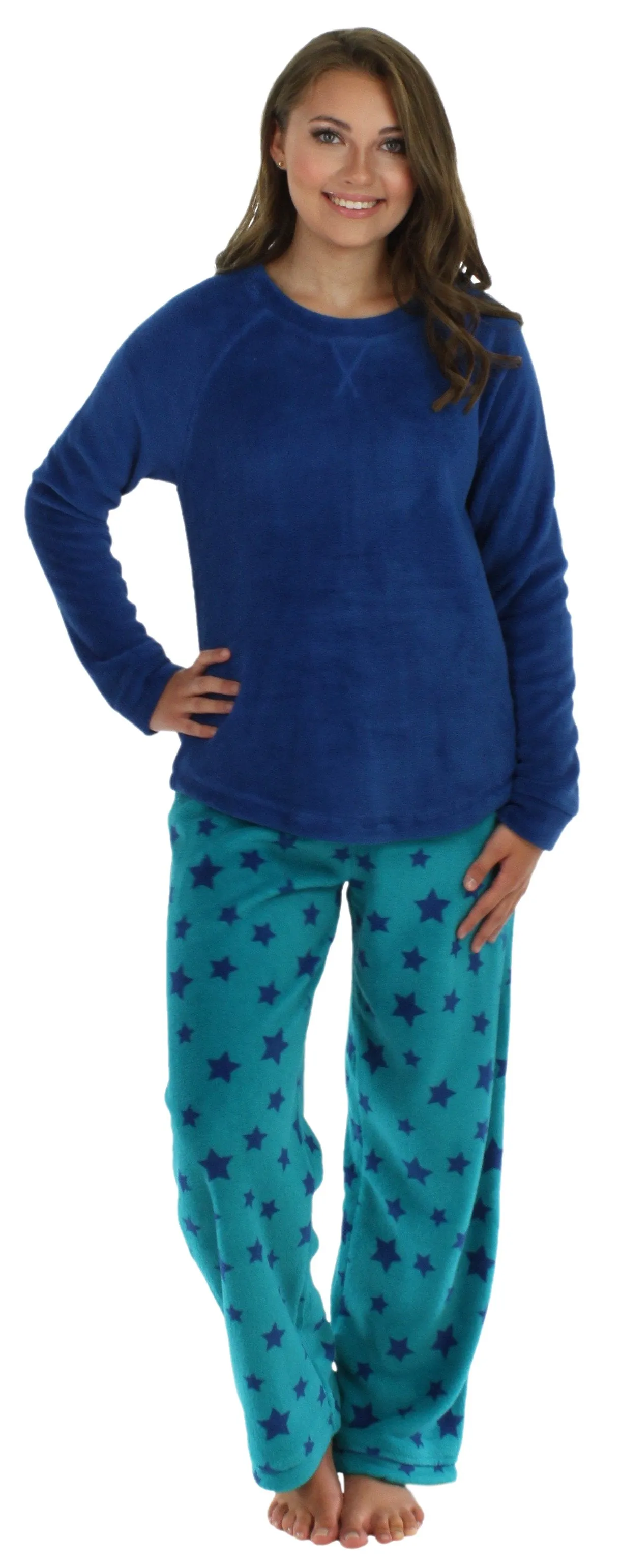 PajamaMania Women’s Fleece Long Sleeve Pajama Set