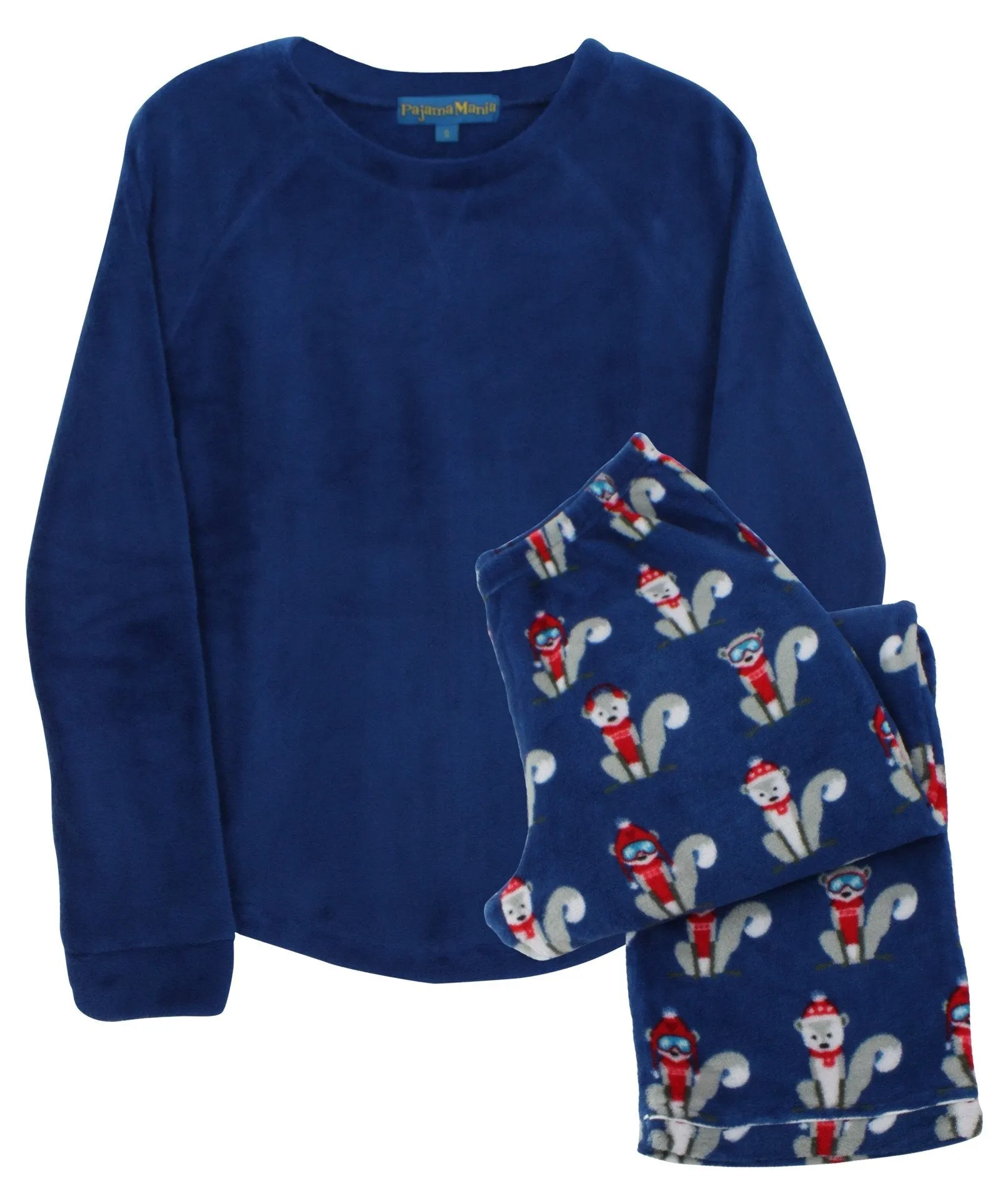 PajamaMania Women’s Fleece Long Sleeve Pajama Set