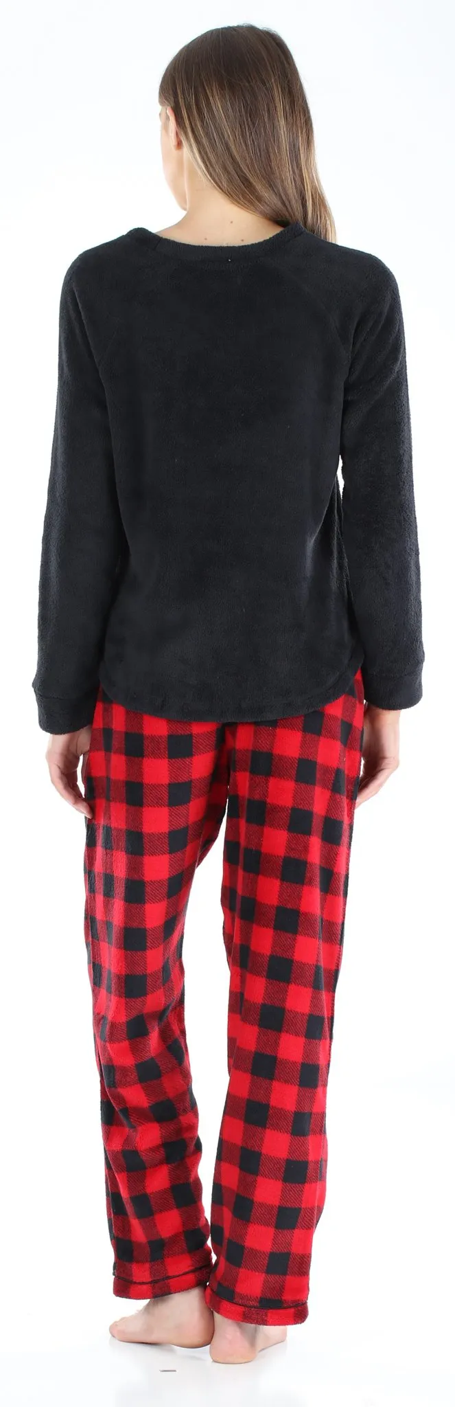 PajamaMania Women’s Fleece Long Sleeve Pajama Set
