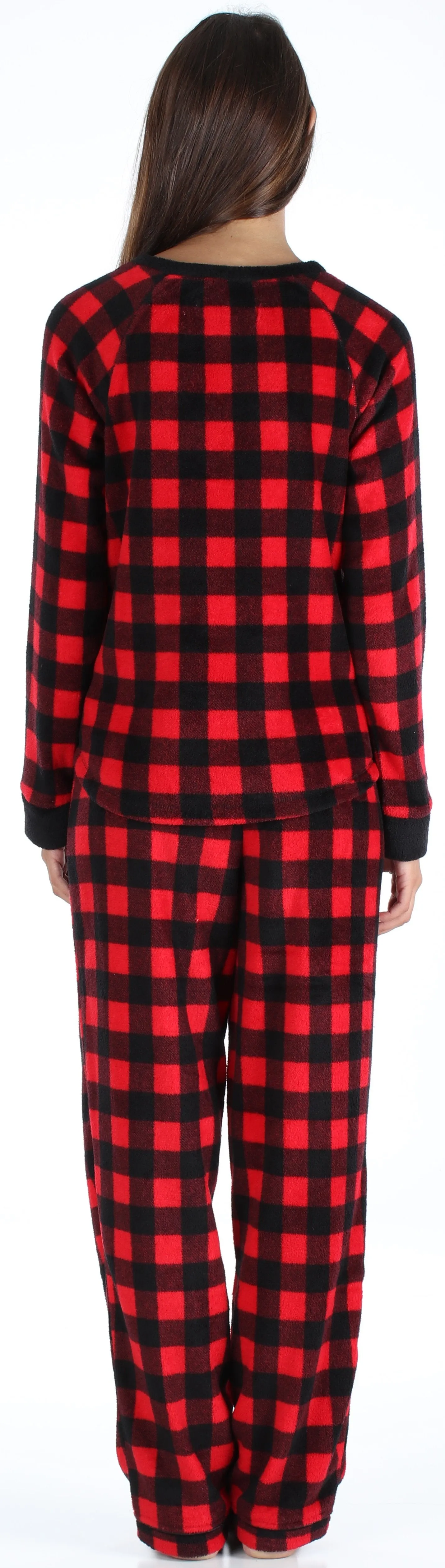 PajamaMania Women’s Fleece Long Sleeve Pajama Set