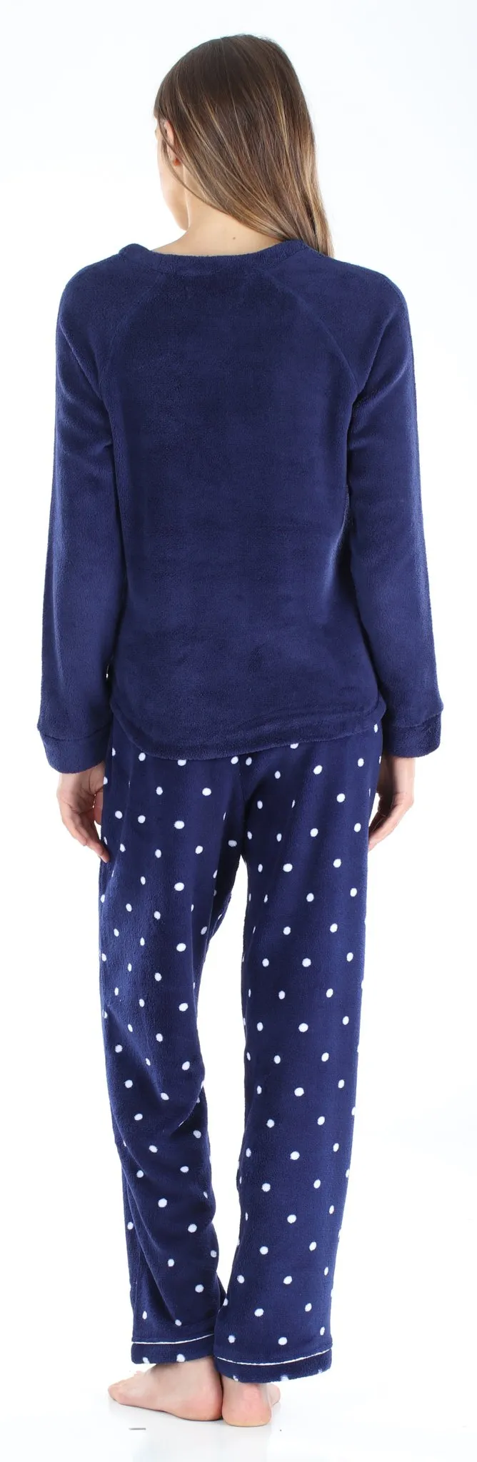 PajamaMania Women’s Fleece Long Sleeve Pajama Set