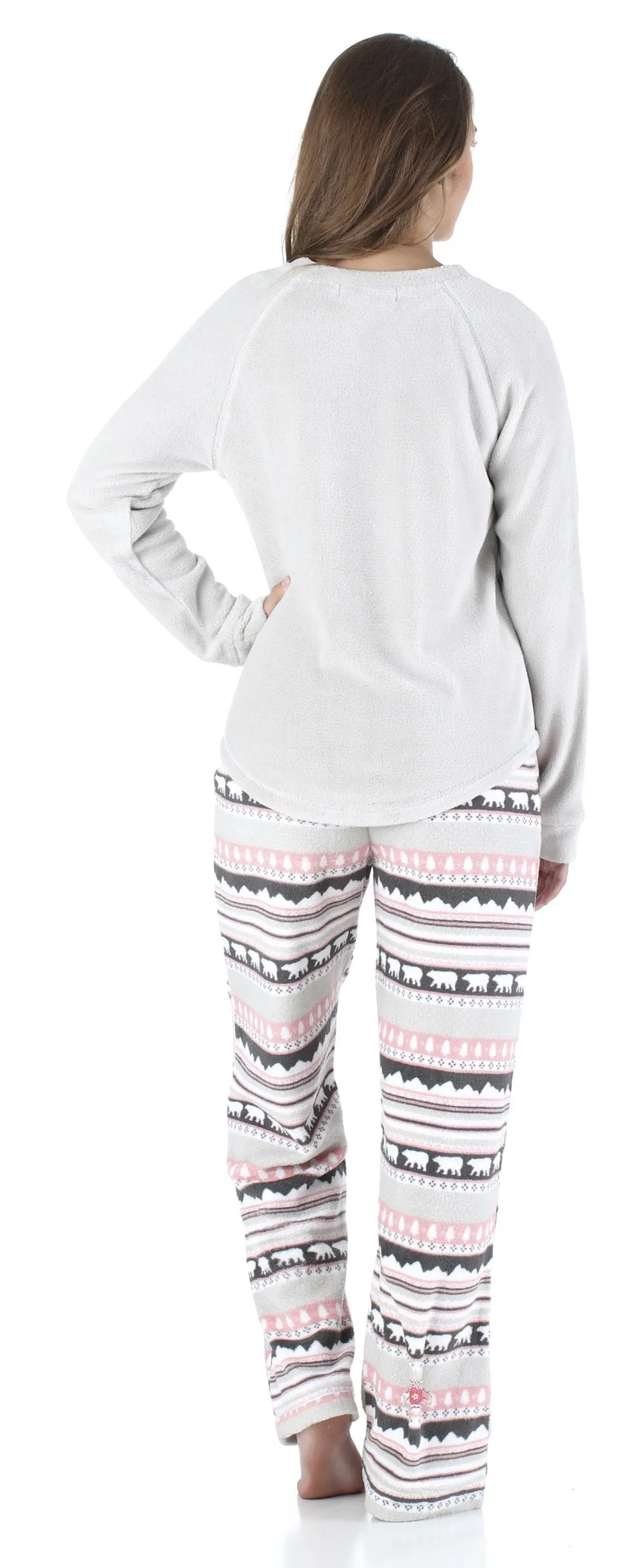 PajamaMania Women’s Fleece Long Sleeve Pajama Set