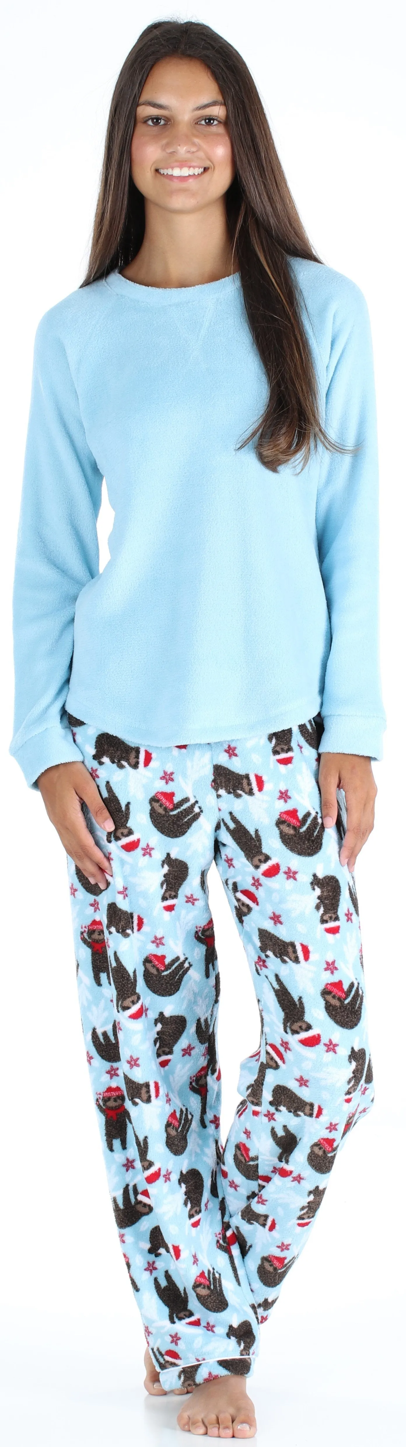 PajamaMania Women’s Fleece Long Sleeve Pajama Set