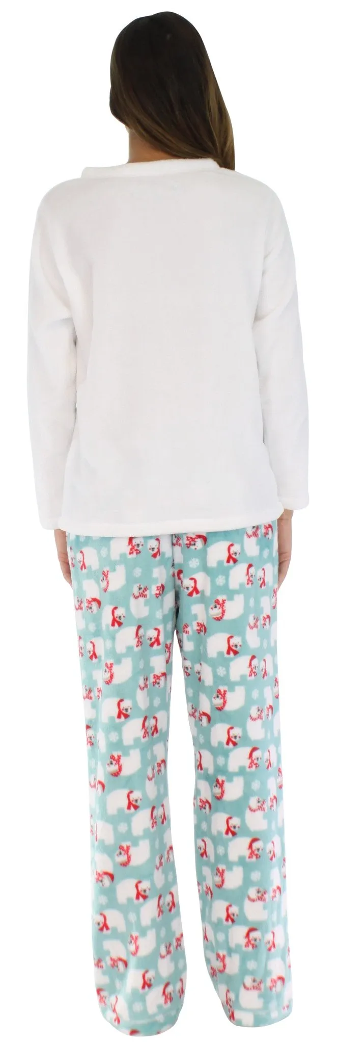 PajamaMania Women’s Fleece Long Sleeve Pajama Set