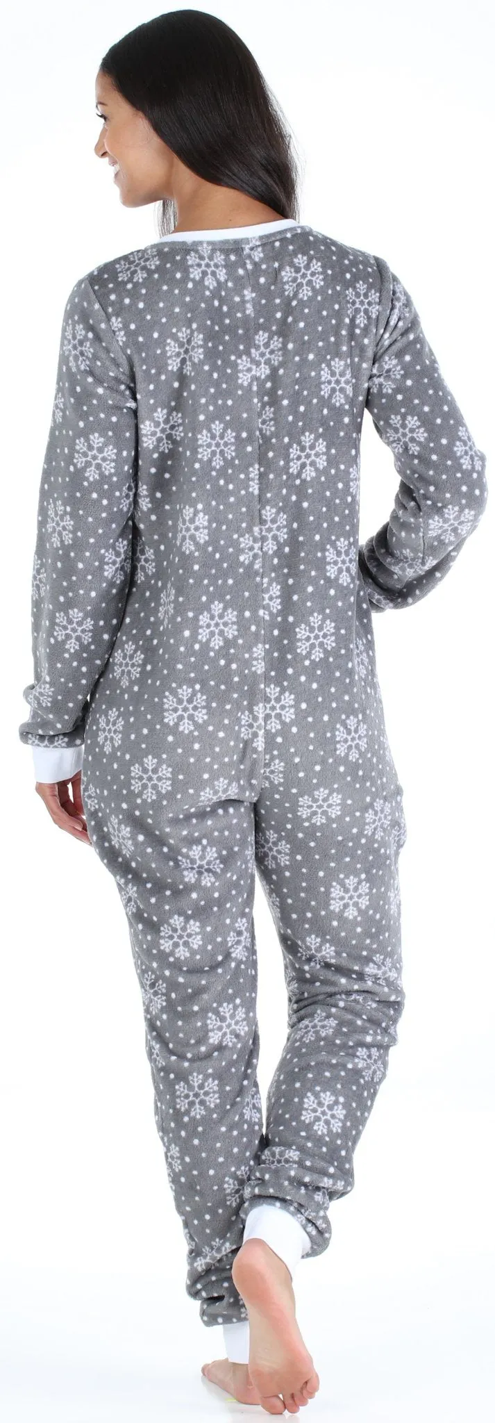 PajamaMania Women’s Plush Fleece Non-Footed Onesie Loungewear Pajamas