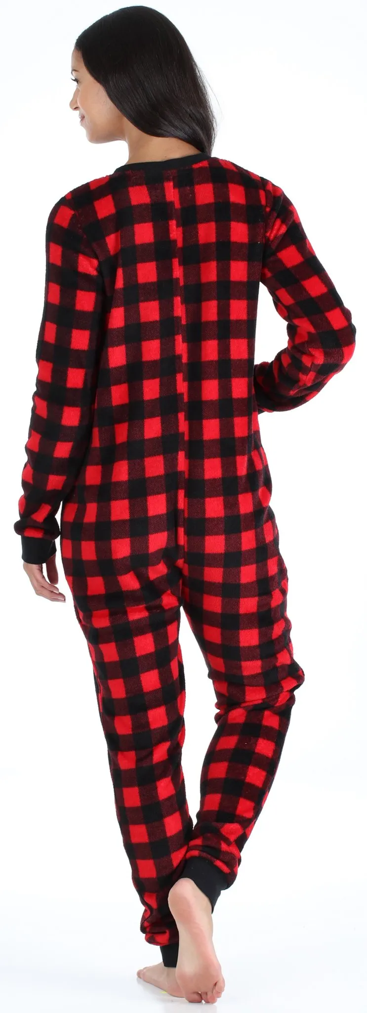 PajamaMania Women’s Plush Fleece Non-Footed Onesie Loungewear Pajamas