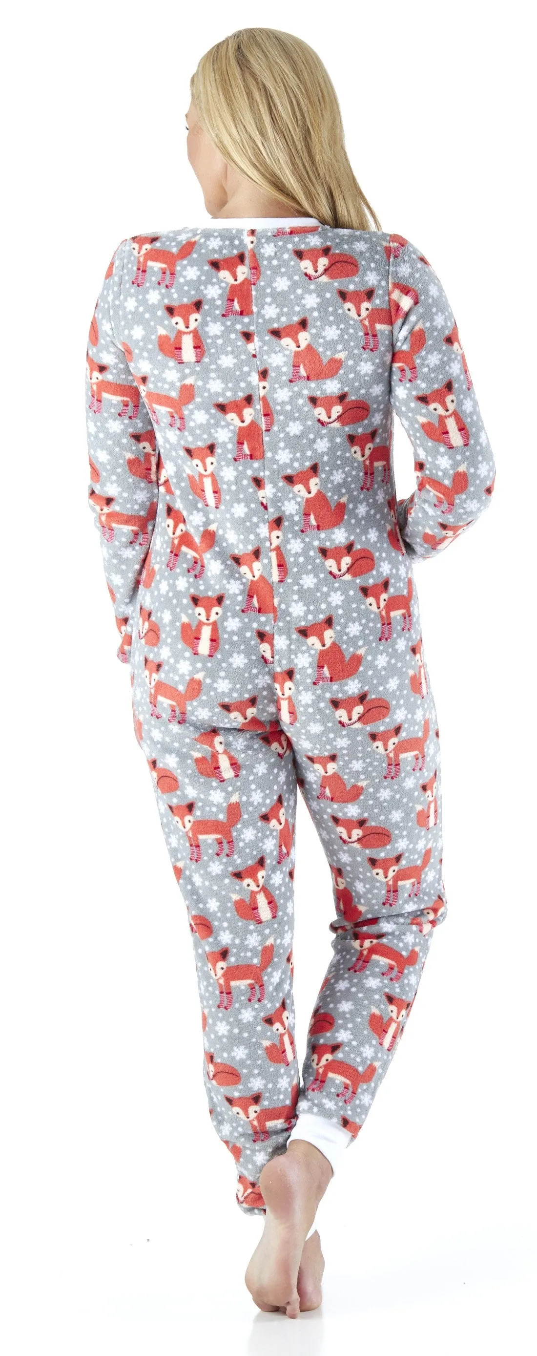 PajamaMania Women’s Plush Fleece Non-Footed Onesie Loungewear Pajamas