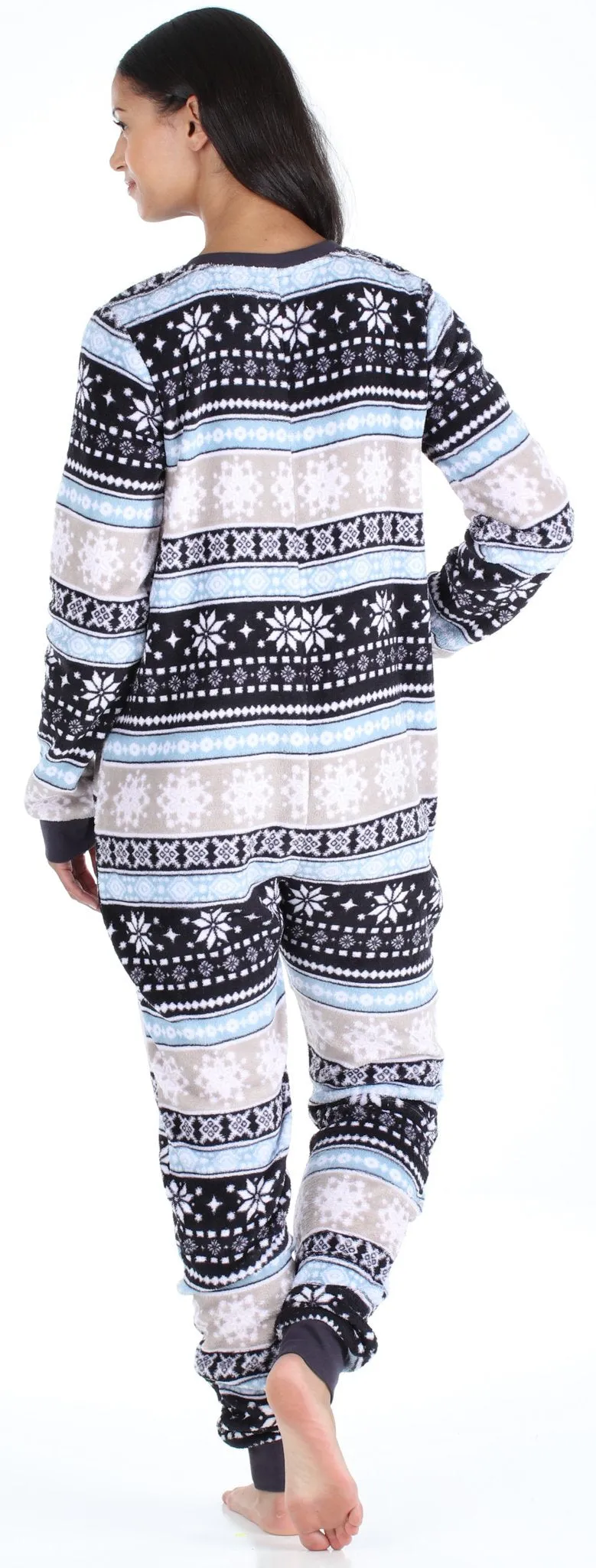 PajamaMania Women’s Plush Fleece Non-Footed Onesie Loungewear Pajamas