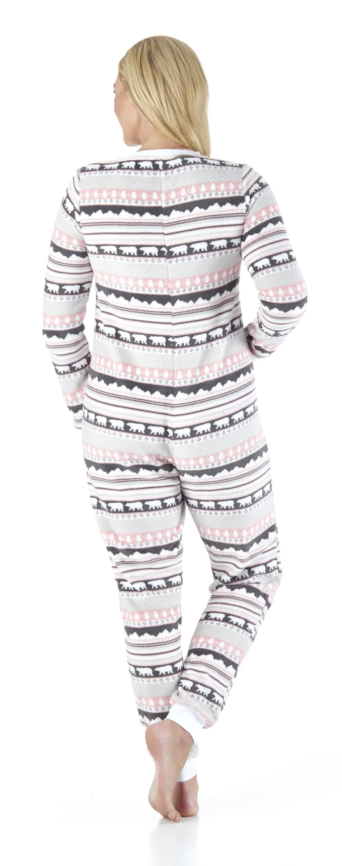 PajamaMania Women’s Plush Fleece Non-Footed Onesie Loungewear Pajamas