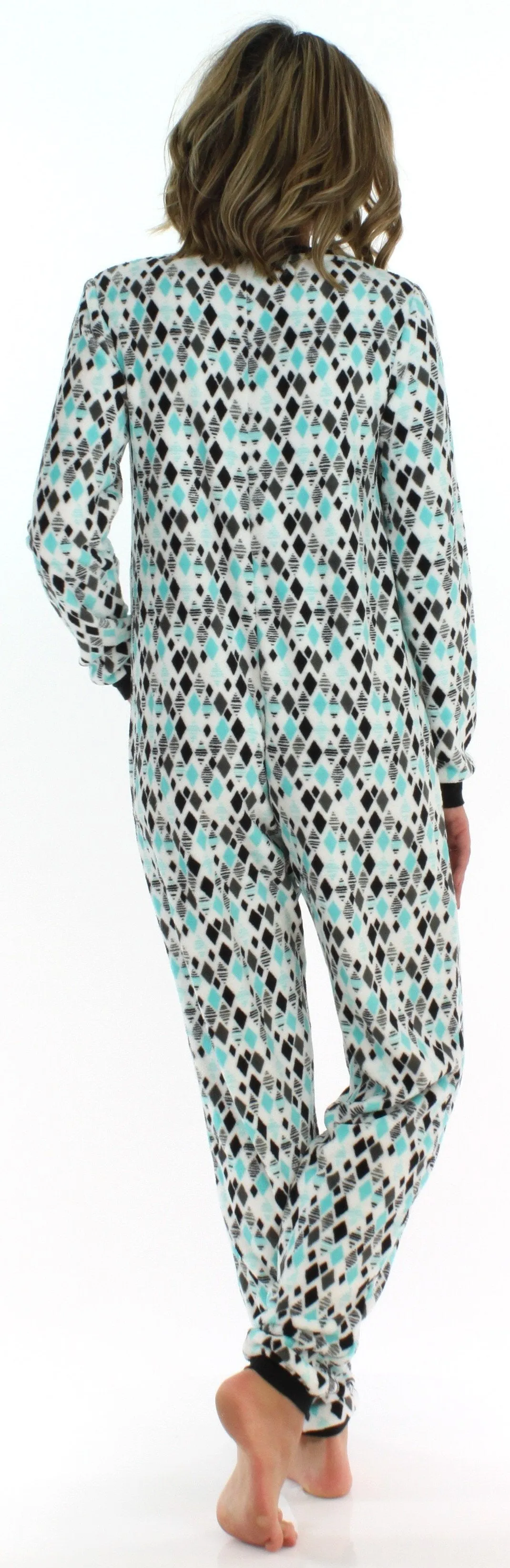 PajamaMania Women’s Plush Fleece Non-Footed Onesie Loungewear Pajamas
