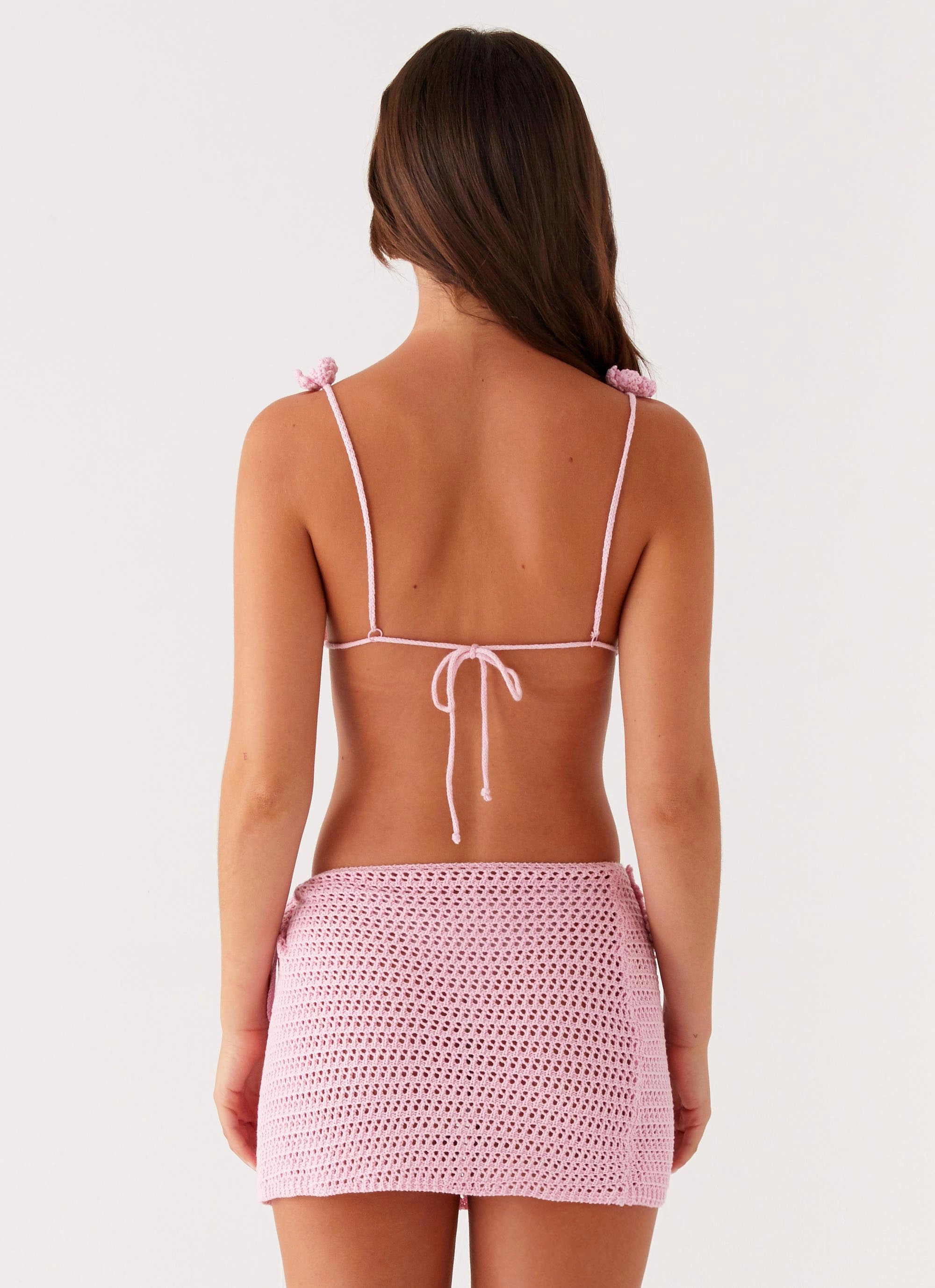 Palazzo Crochet Wrap Skirt - Pink Bamboo Fiber