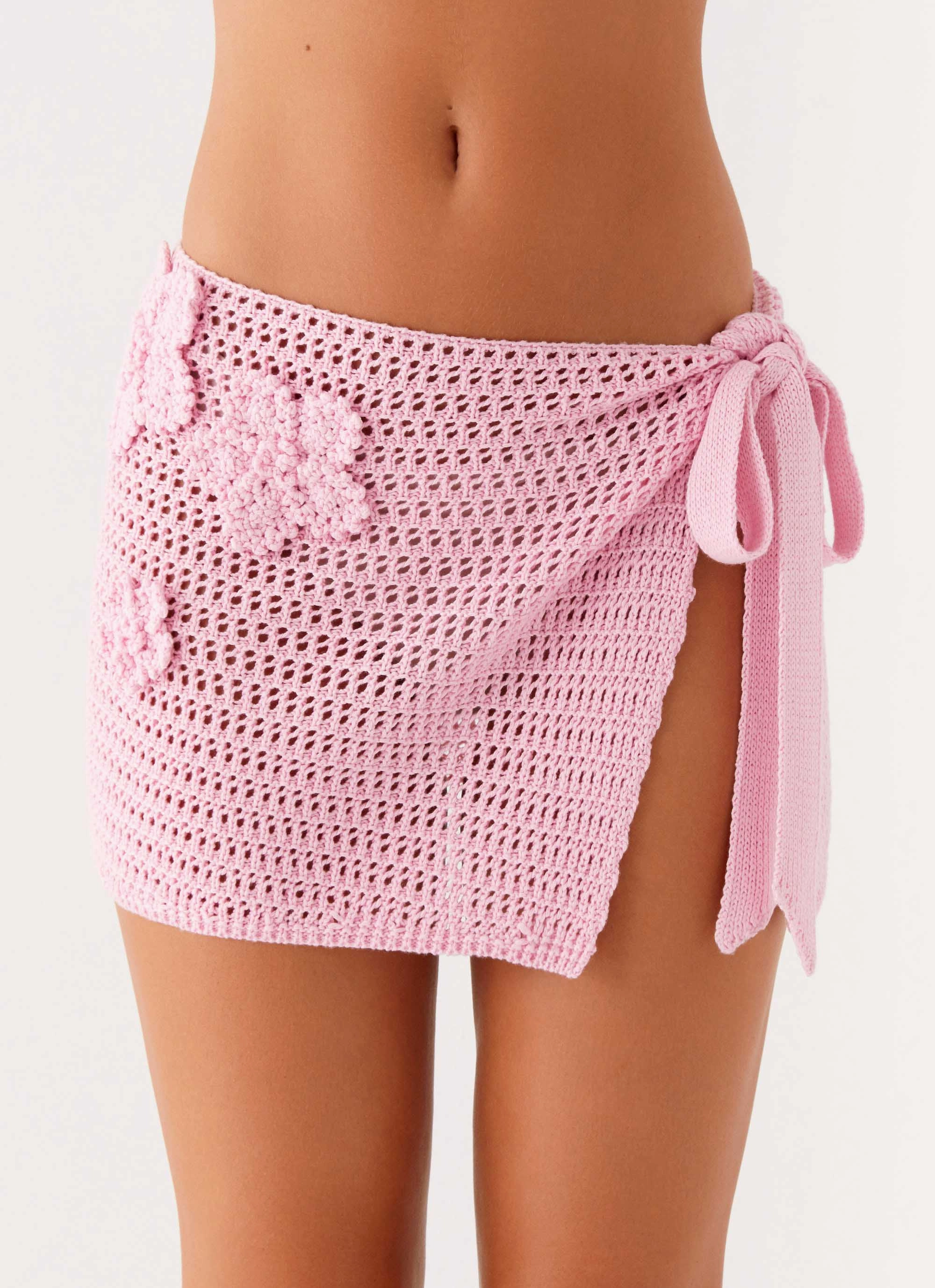 Palazzo Crochet Wrap Skirt - Pink Fashion Fusion