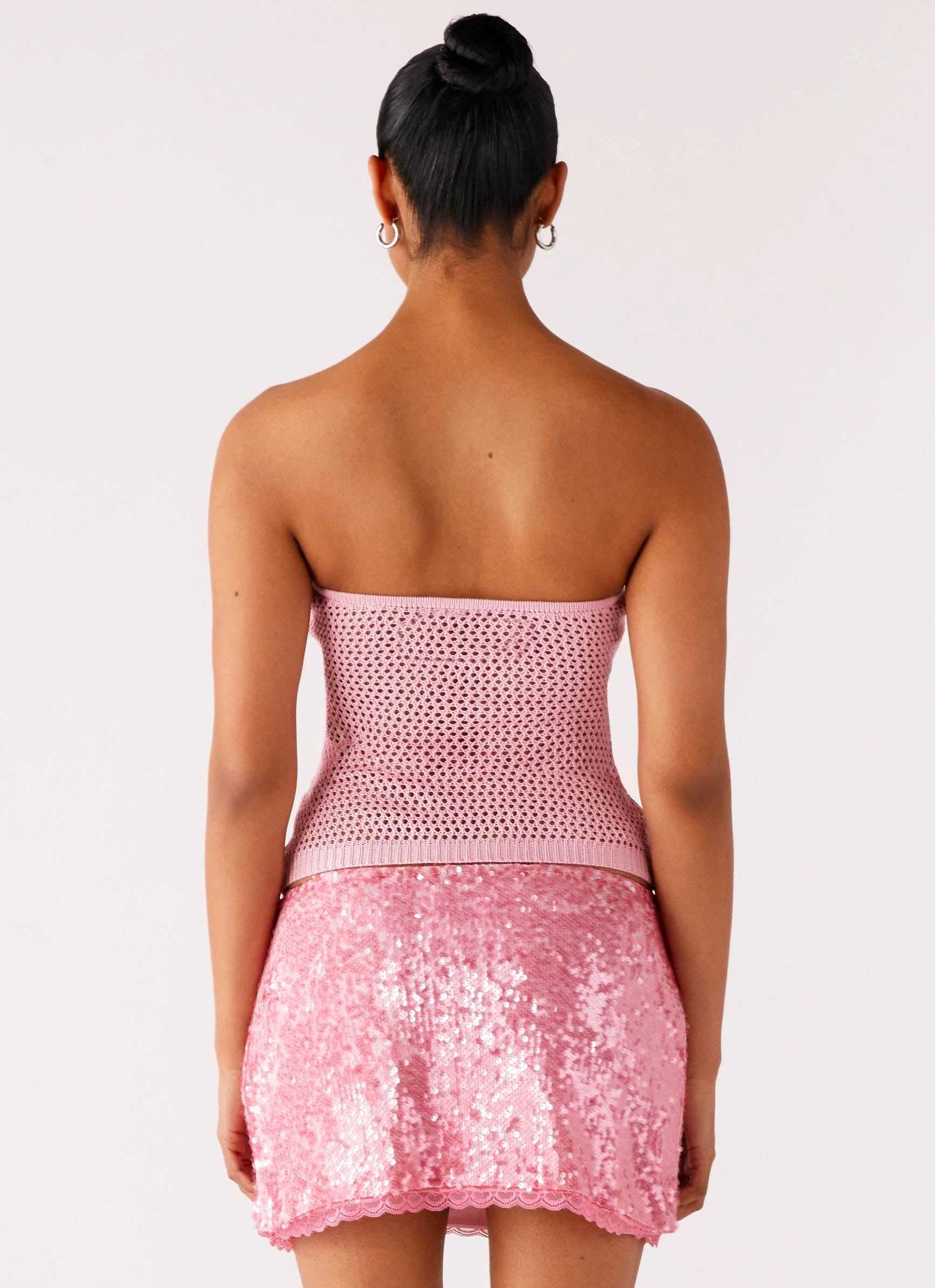 Palila Sequin Mini Skirt - Pink Relaxed Look