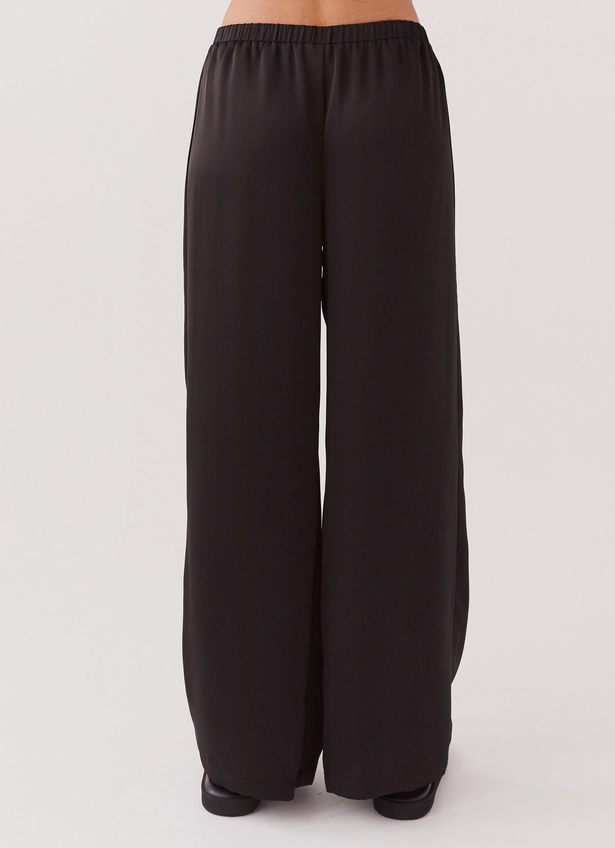 EcoFriendlyMaterials Palm Cove Satin Pants - Black