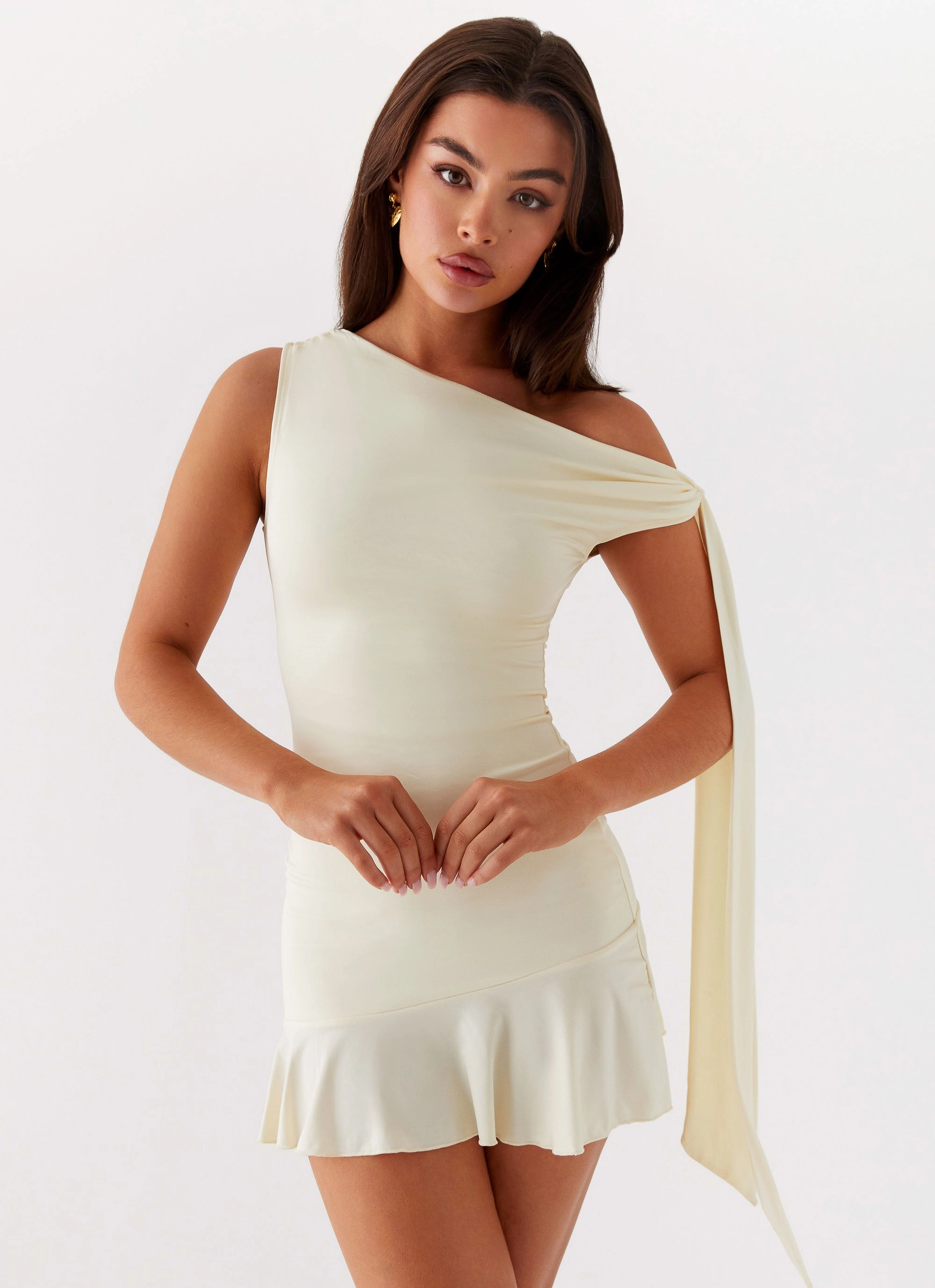 Palm House Mini Dress - Yellow Mix Culture light texture