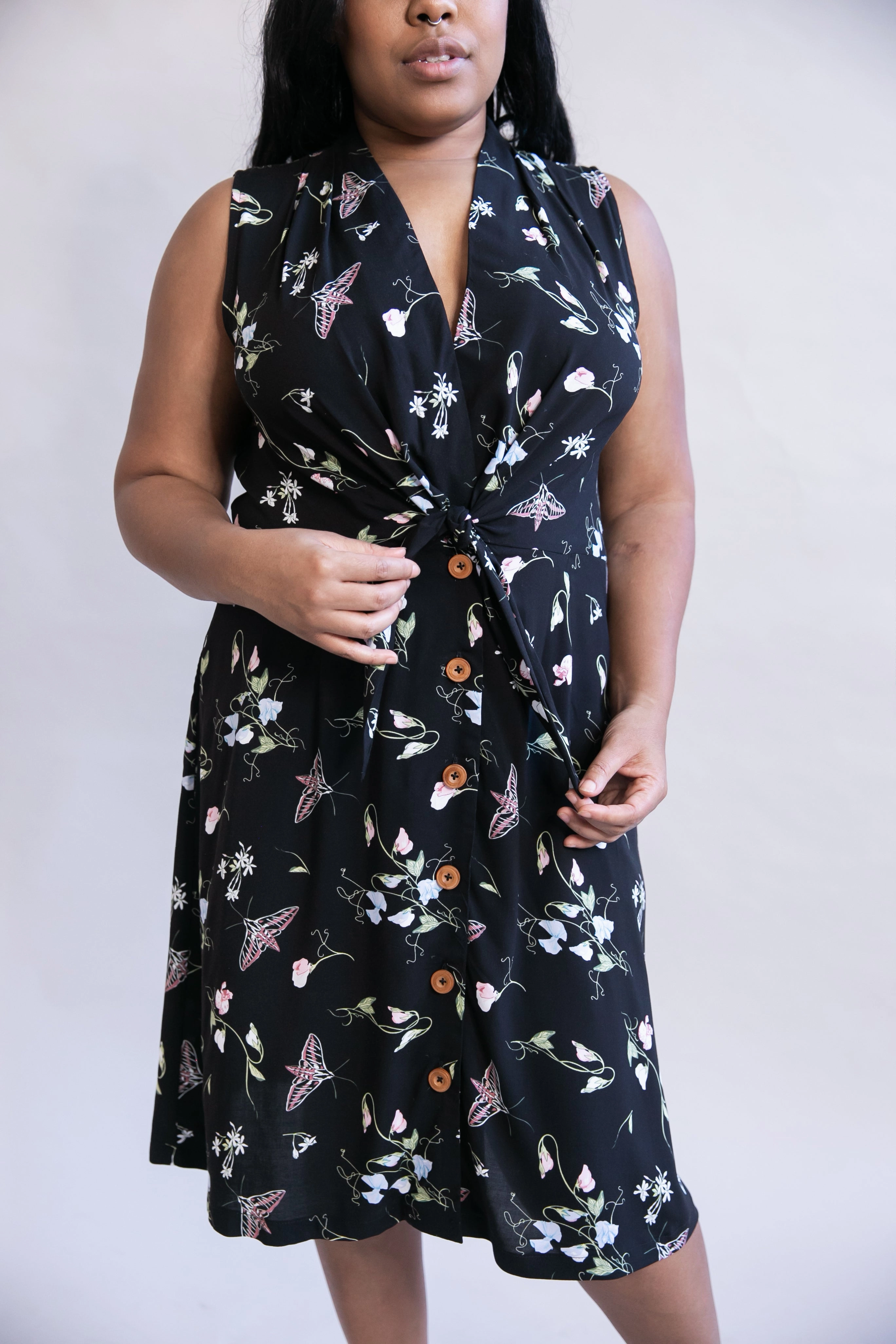 Paloma Dress in Sweet Pea Rose Soft soft fit