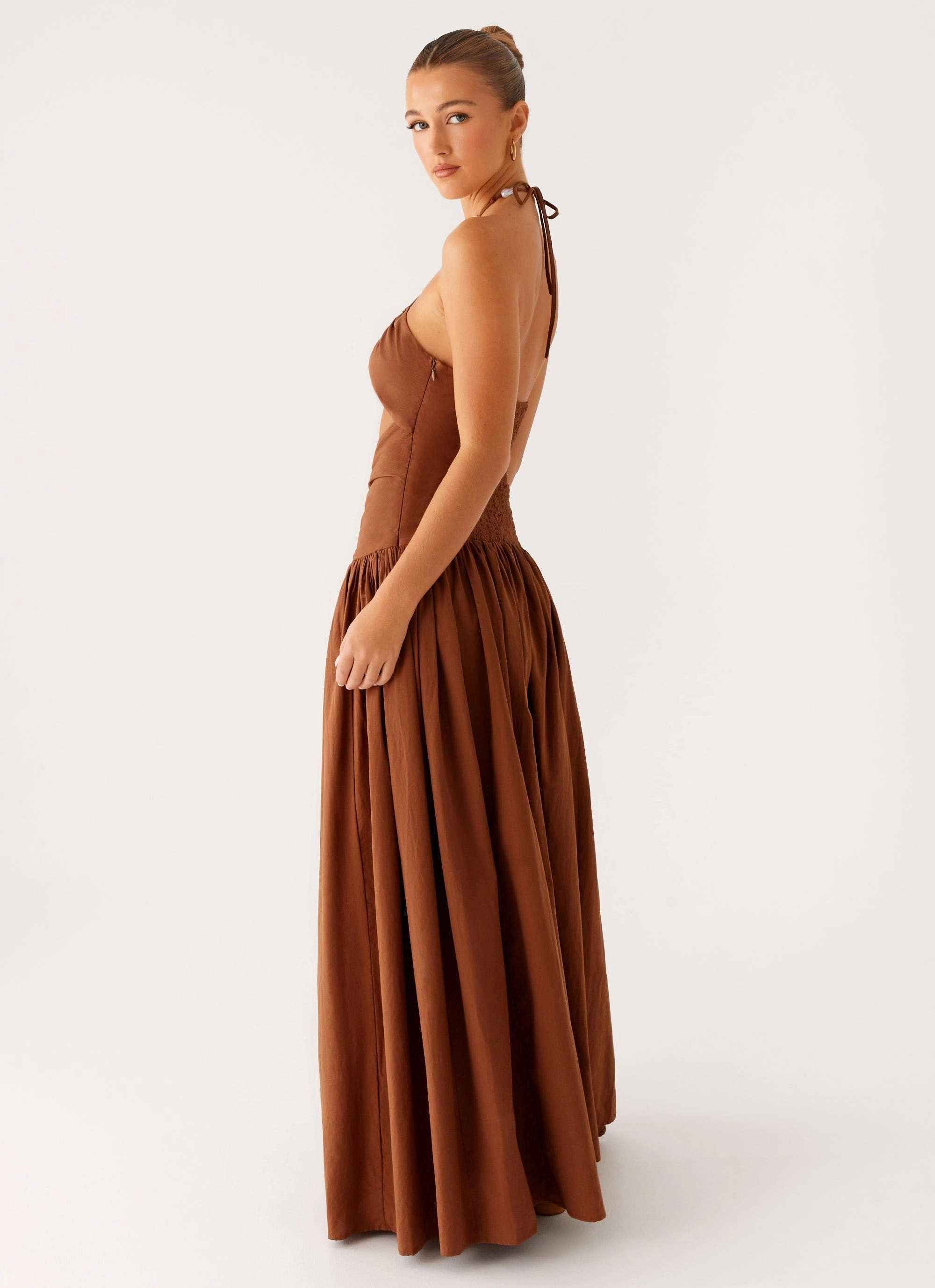 Chic Silhouette Noble Aura Paltrow Maxi Dress - Chocolate