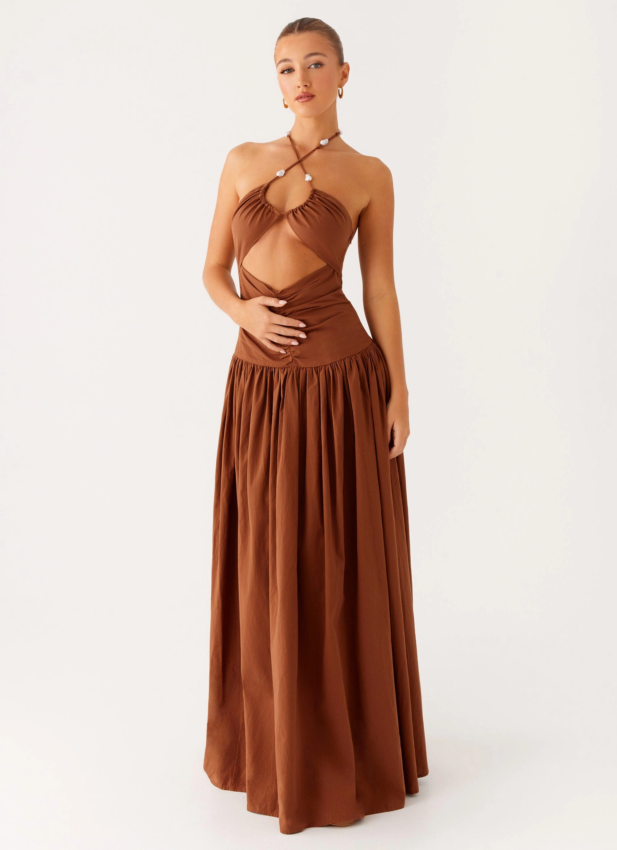 Paltrow Maxi Dress - Chocolate LightweightMaterial