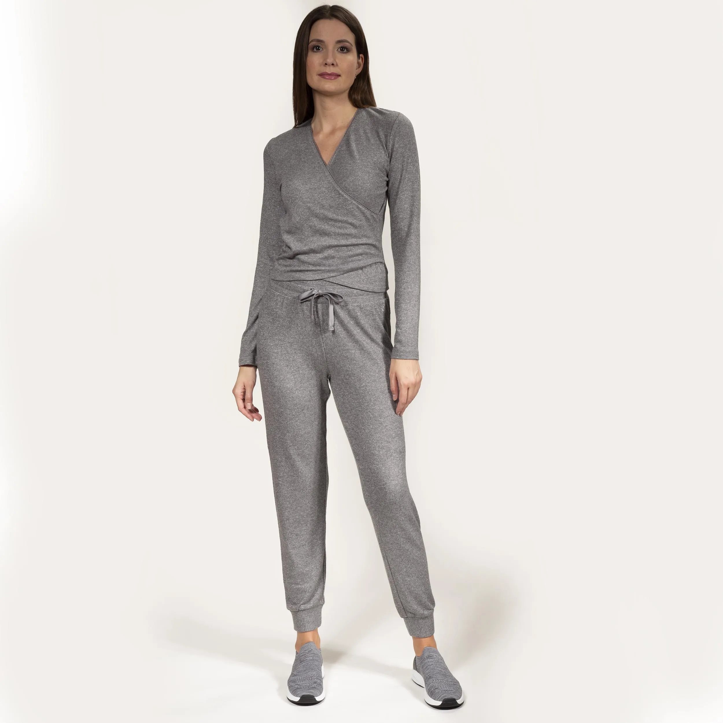 Pantalon jogger Femme Gris chiné