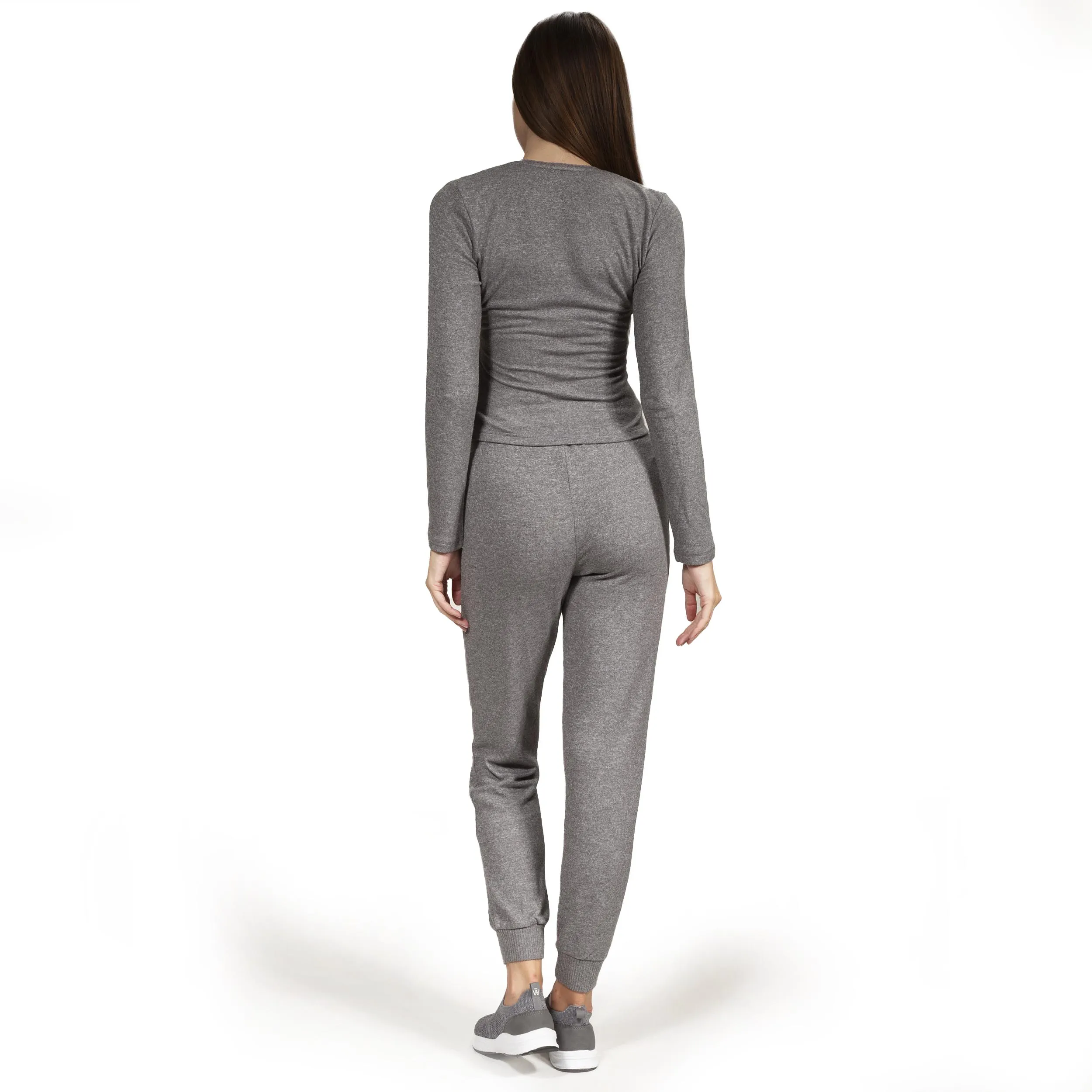 Pantalon jogger Femme Gris chiné