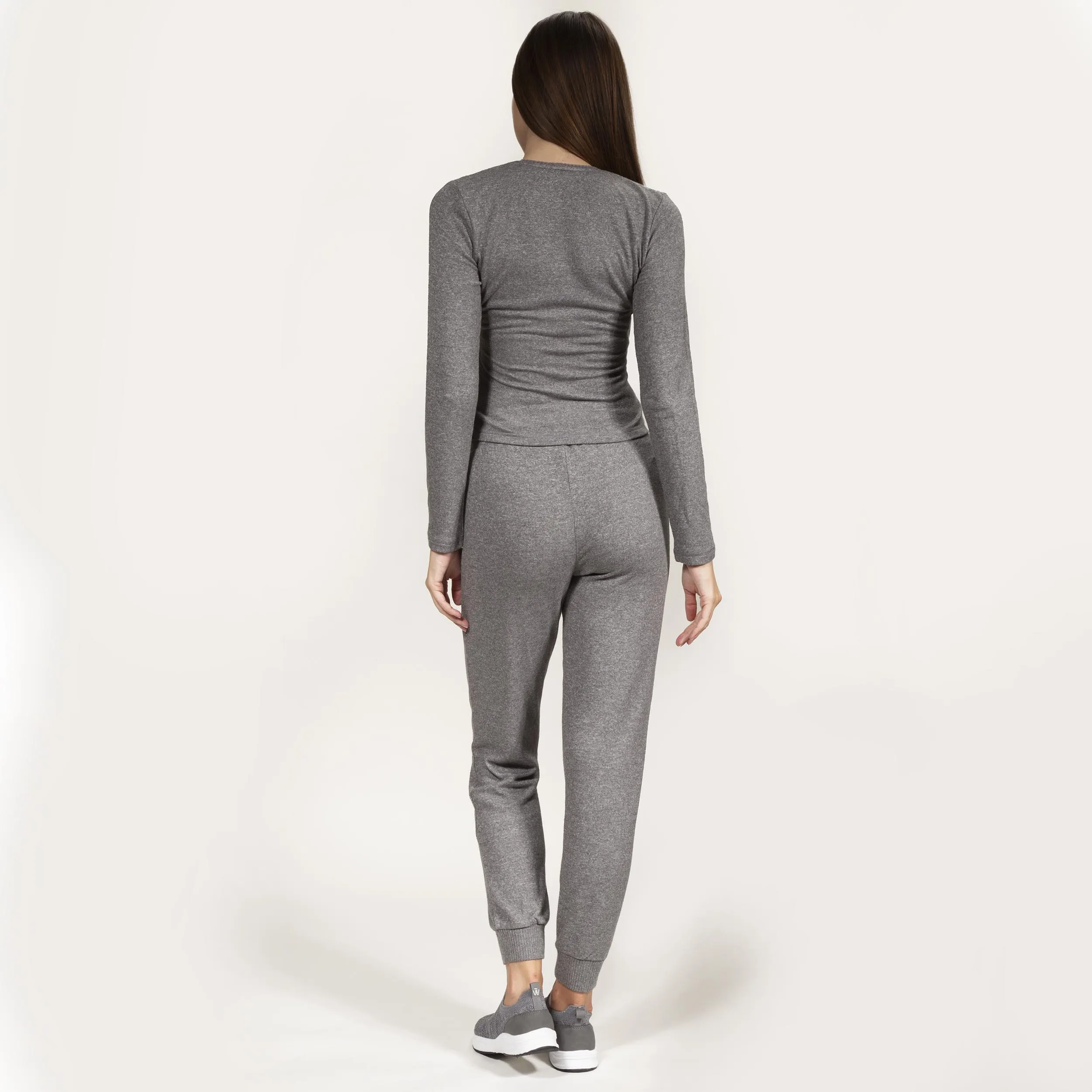 Pantalon jogger Femme Gris chiné