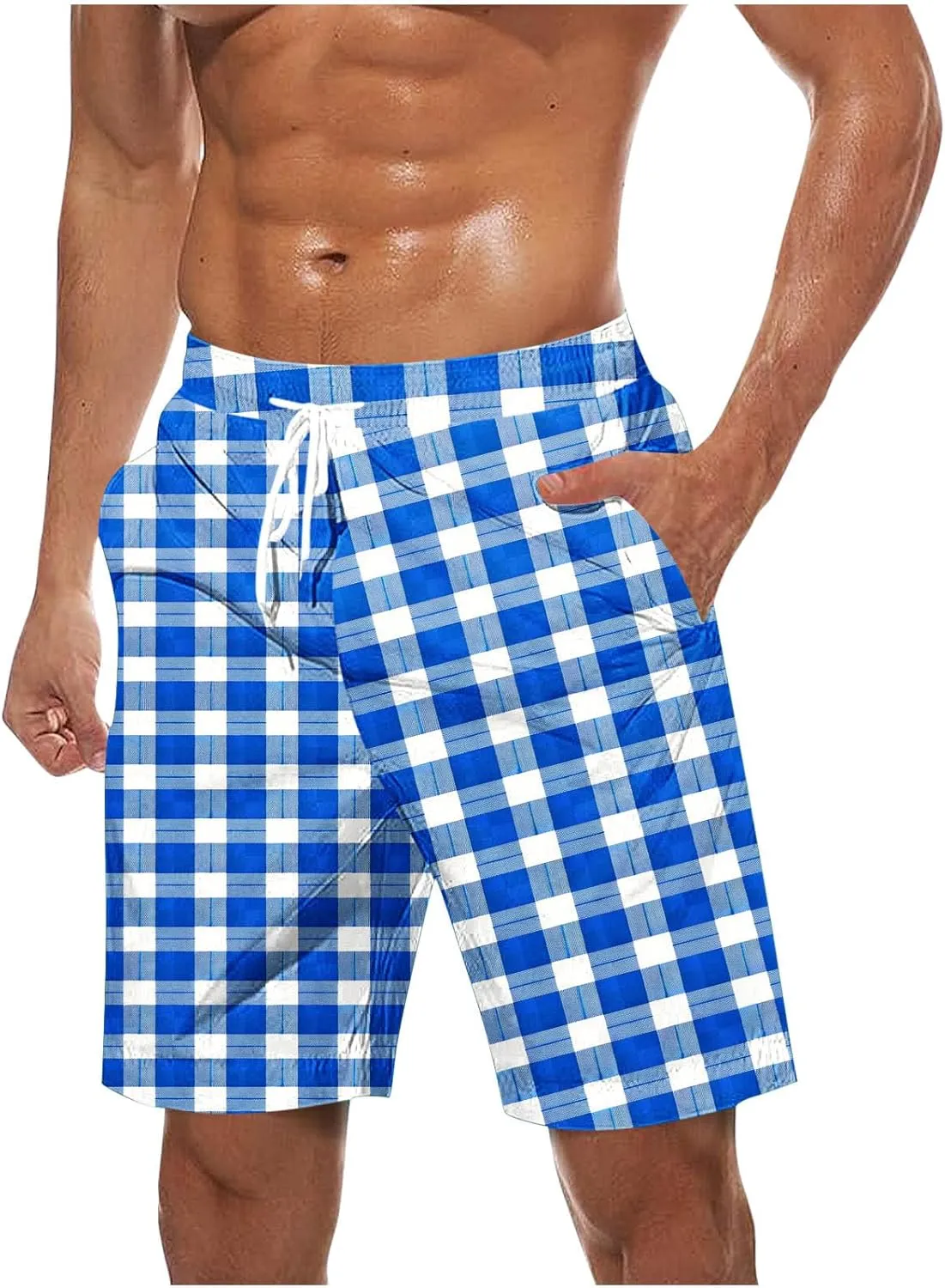 Pants for Man Fall Summer Track Gym Beach Hawaiian Pleated Fish Net Plaid Pants Shorts Sweat Pants Mens 2025