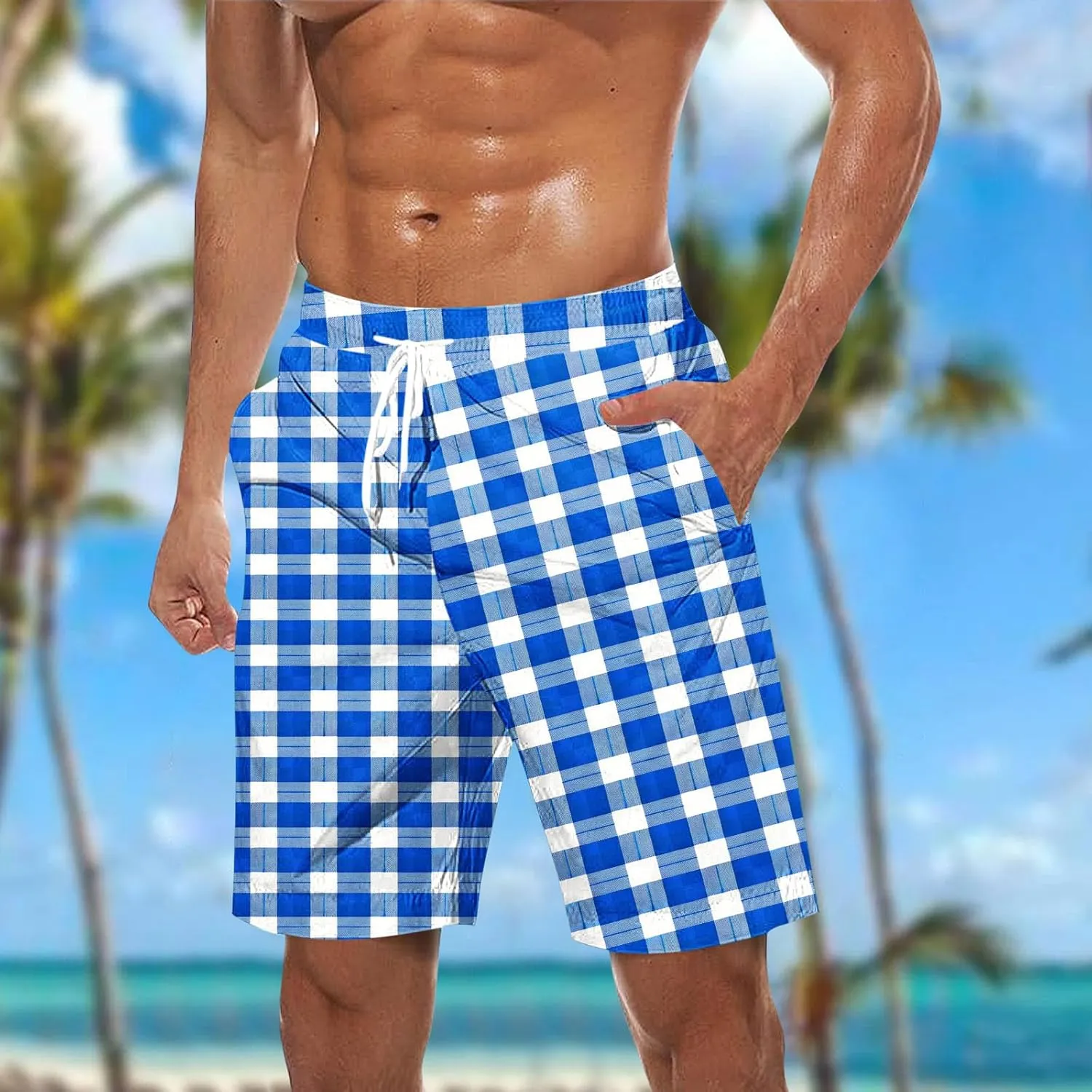 Pants for Man Fall Summer Track Gym Beach Hawaiian Pleated Fish Net Plaid Pants Shorts Sweat Pants Mens 2025